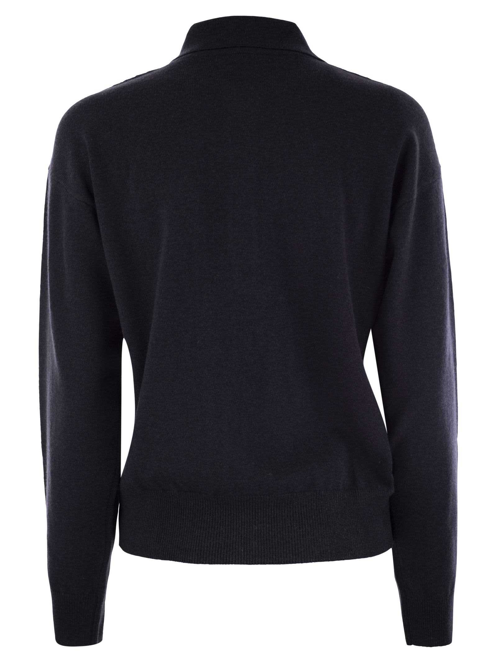 Peserico Women's Virgin Wool, Silk And Cashmere Tricot Sweater In Night Blue