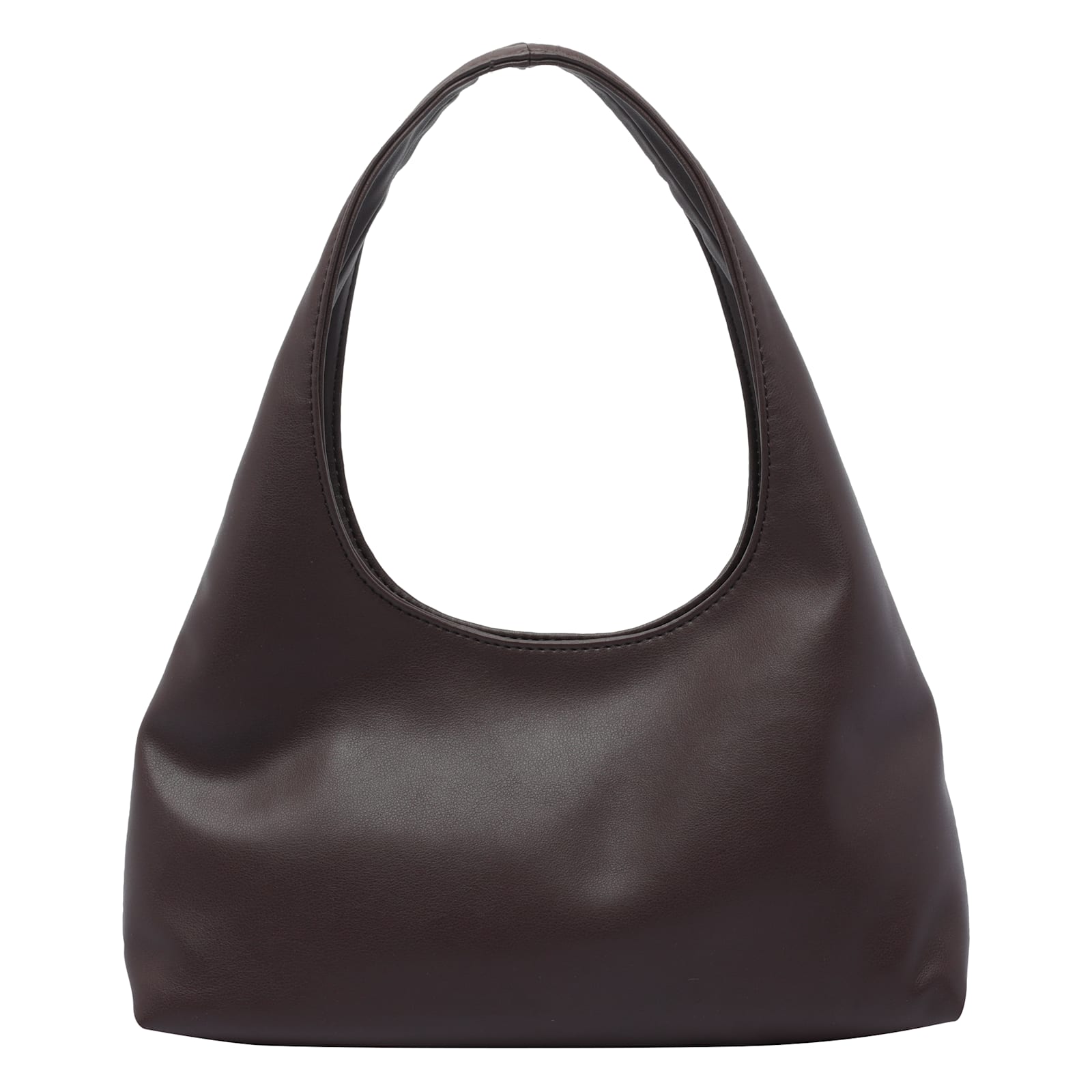 Apc A.p.c. Dark Brown Synthetic Leather Small Ninon Shoulder Bag In Brown