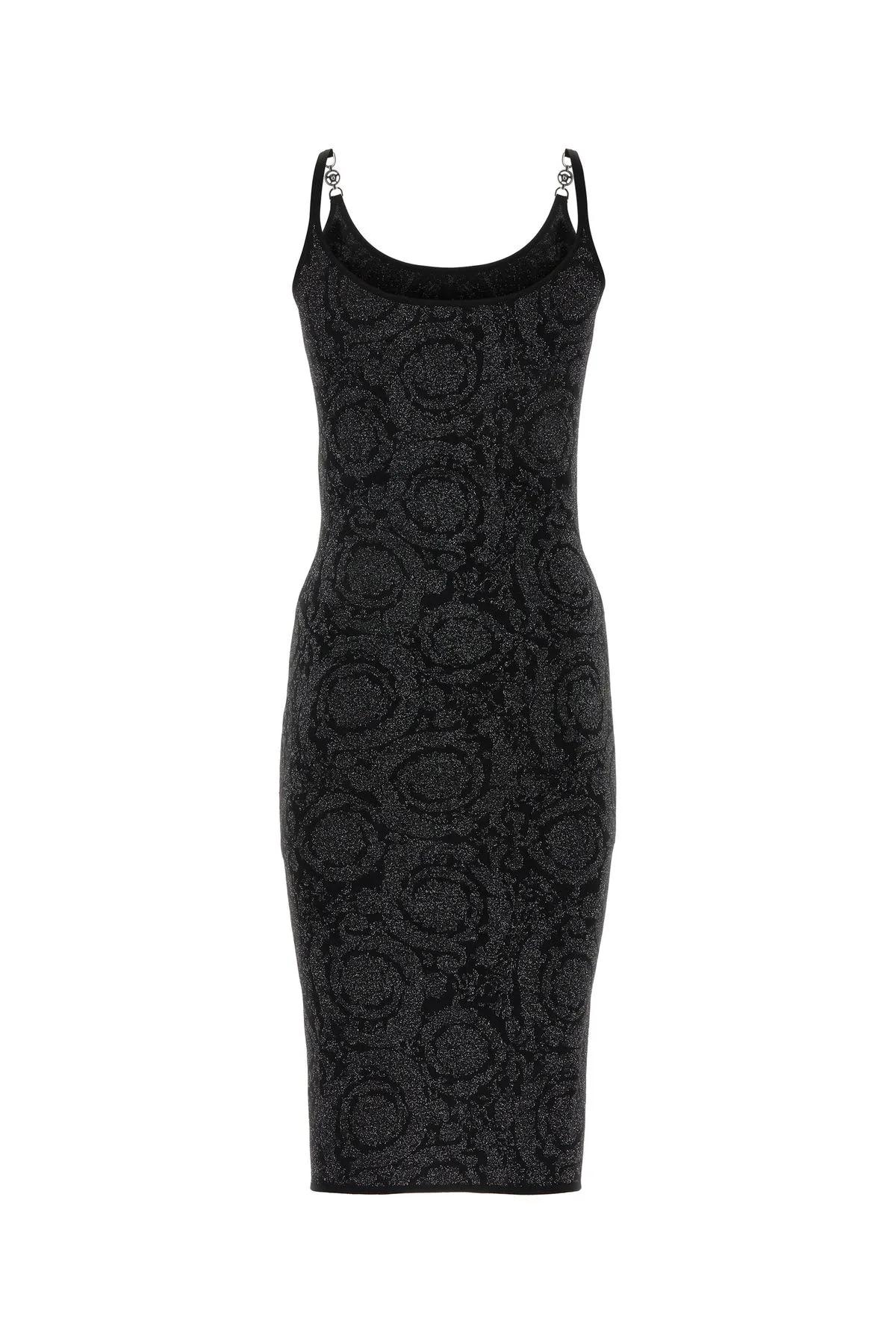 Shop Versace Black Stretch Viscose Blend Dress