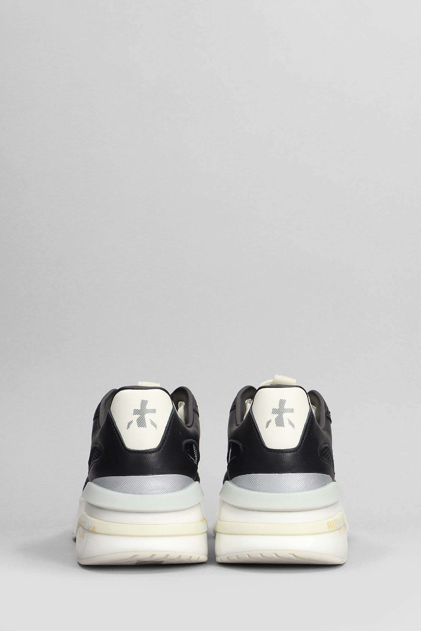 Shop Premiata Moerun Sneakers In Black Leather And Fabric