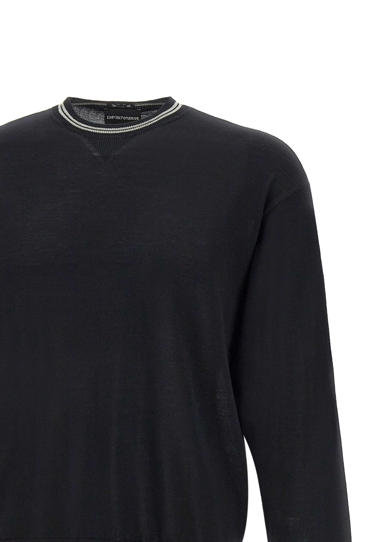 Shop Emporio Armani Wool Sweater In Black