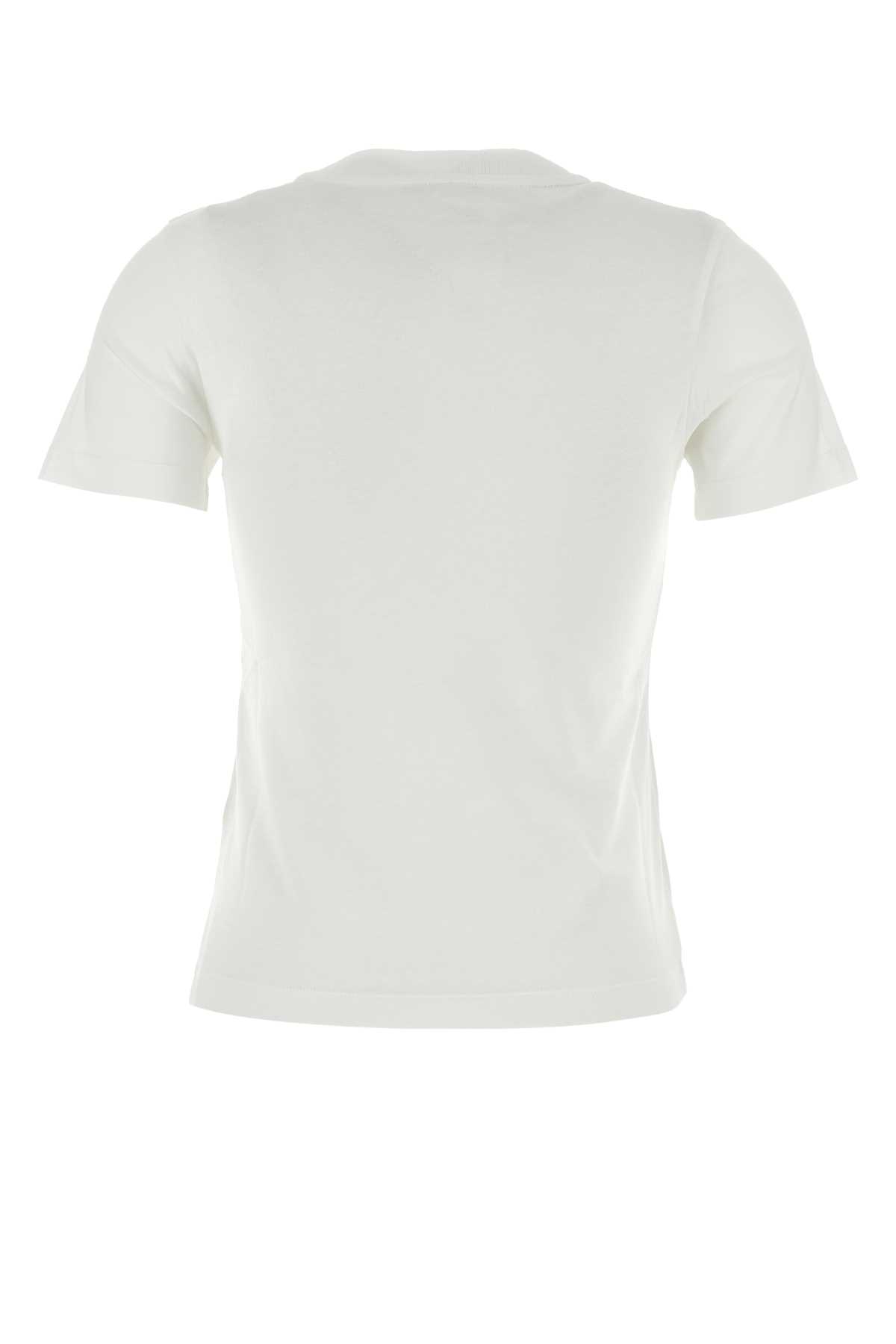 Shop Moncler White Cotton T-shirt In 033