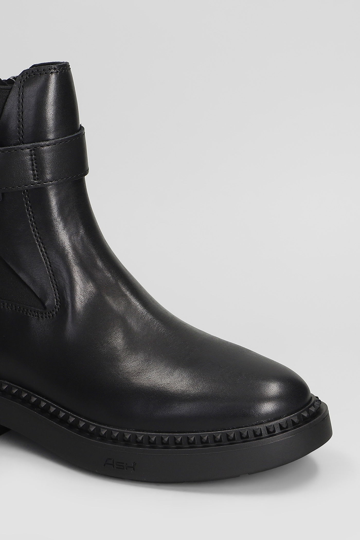 Ash Margot High Heels Ankle Boots In Black Leather In Black