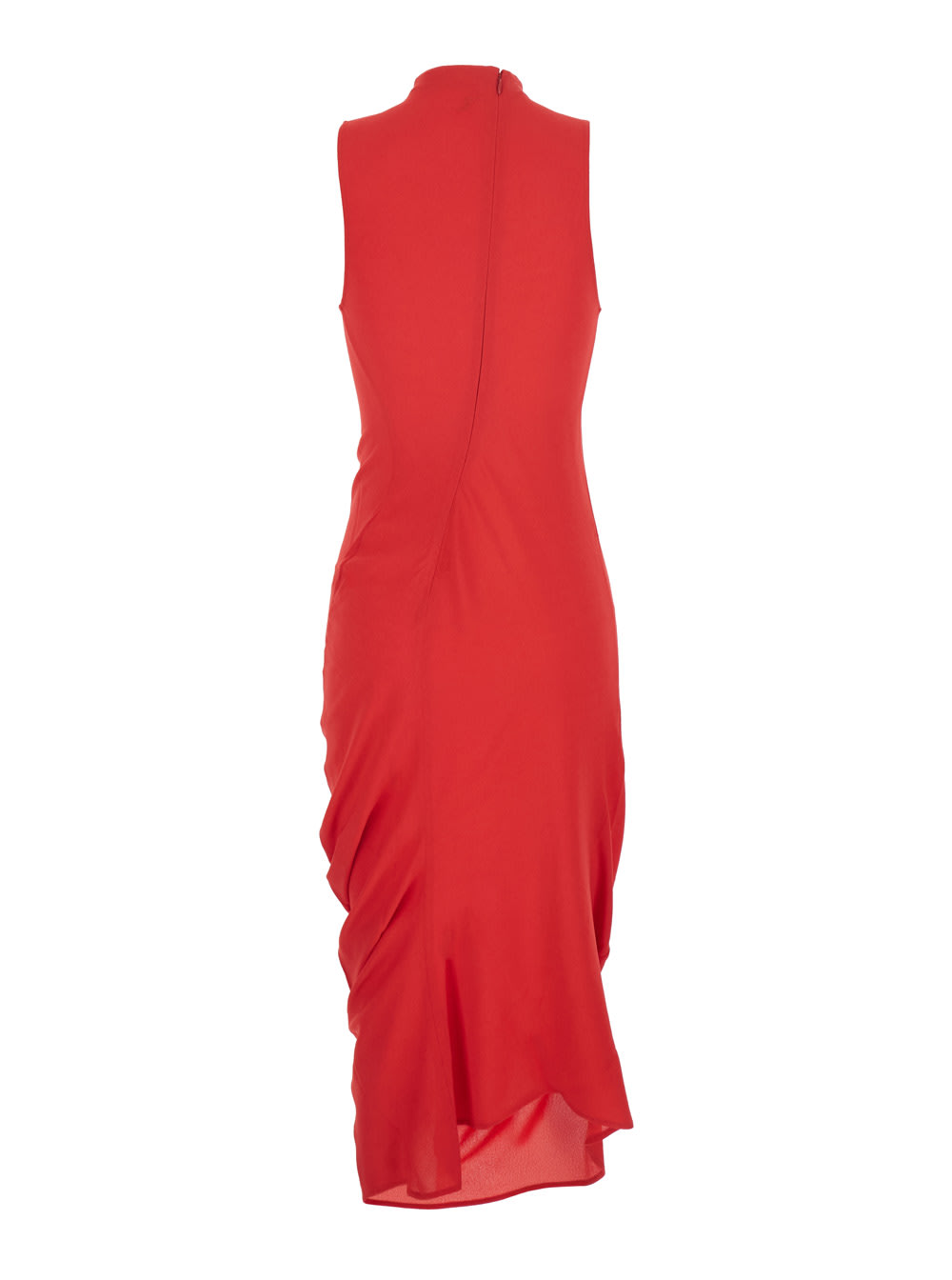 Jacquemus La Robe J Red Dress With J Application On The Back And Ruffle Details In Fabric Woman In Red