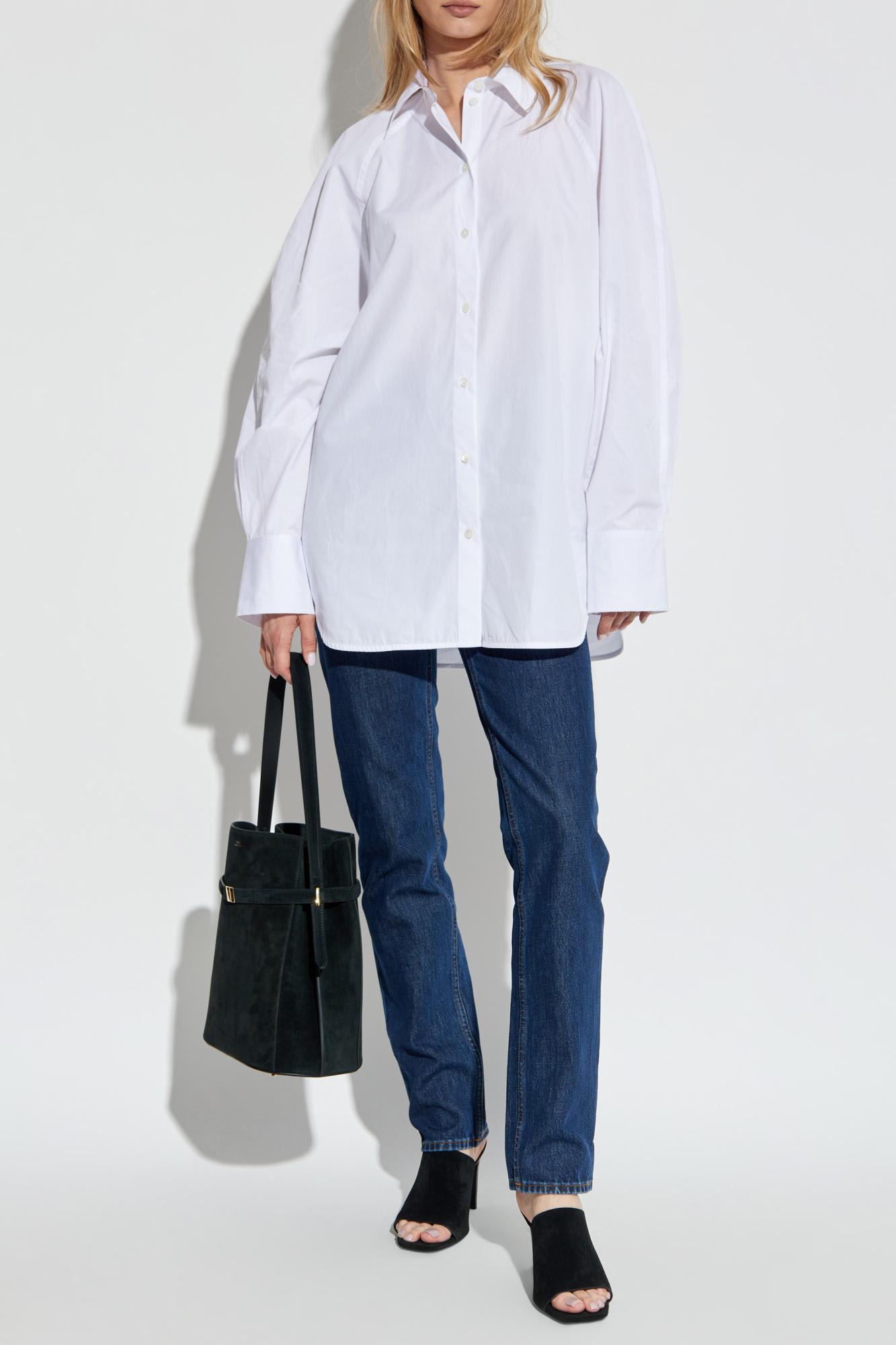 Totême Toteme Signature Organic Cotton Poplin Button-up Shirt In White