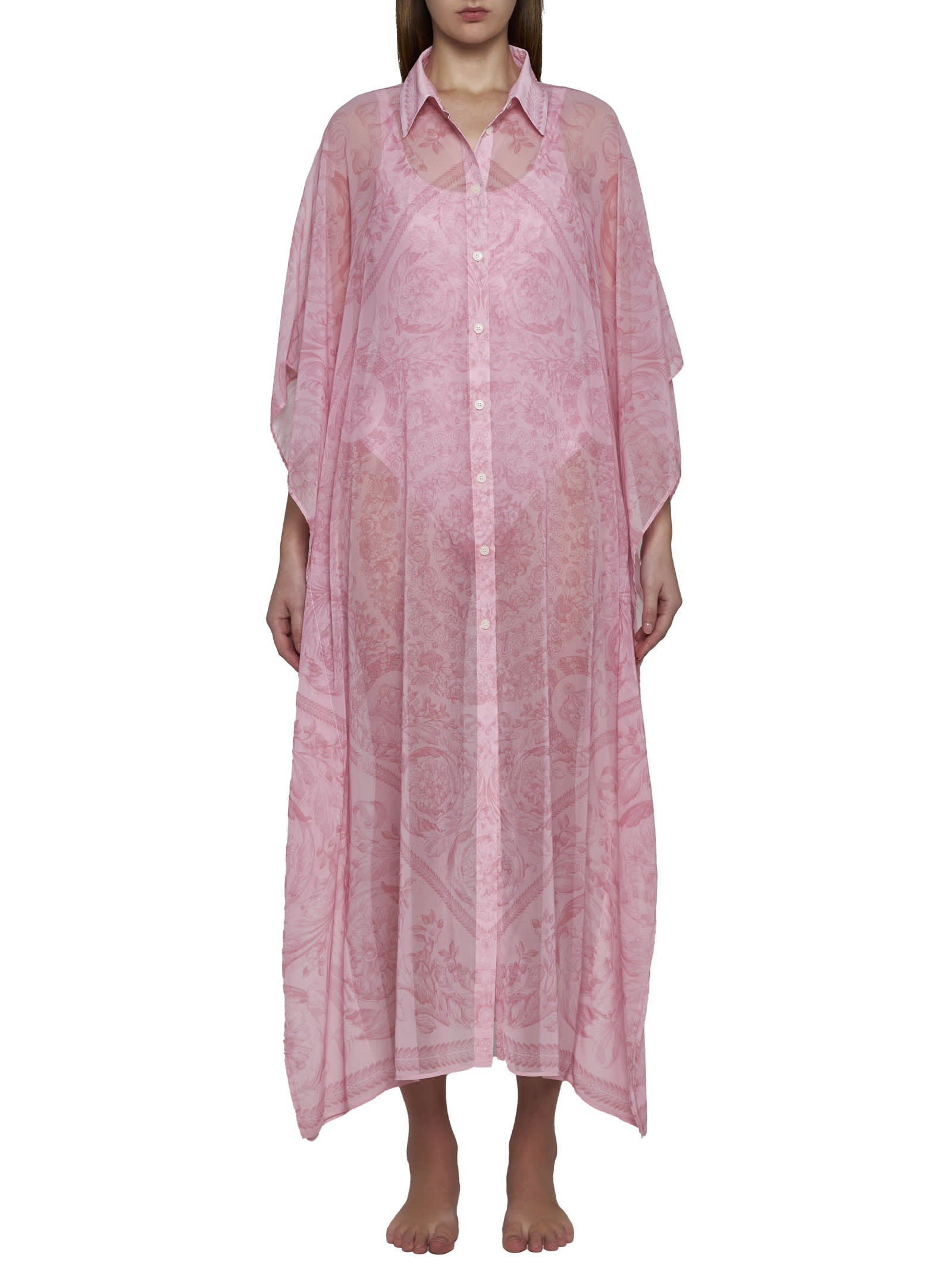 Shop Versace Dress In Pale Pink