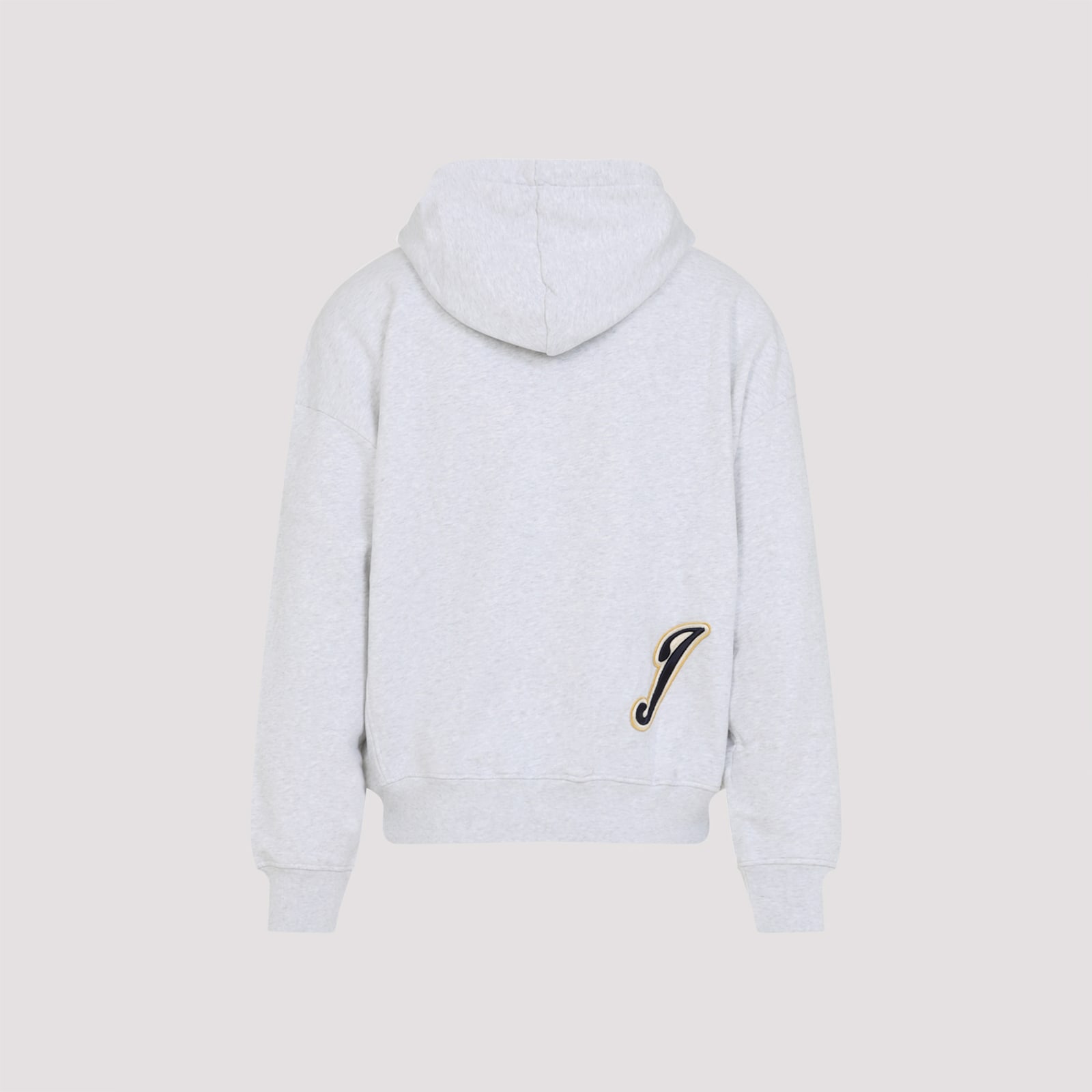 Jacquemus Men Grey Varsity Embroidery Hoodie In White