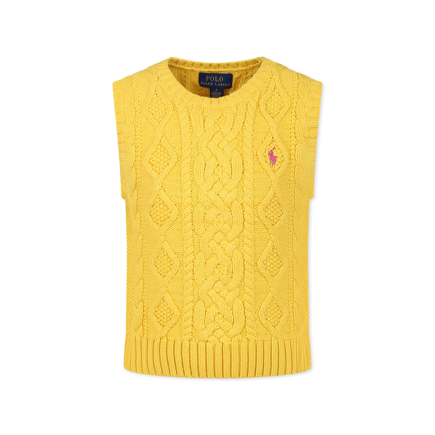 Polo Ralph Lauren Yellow Vest For Girl With Horse In Yellow