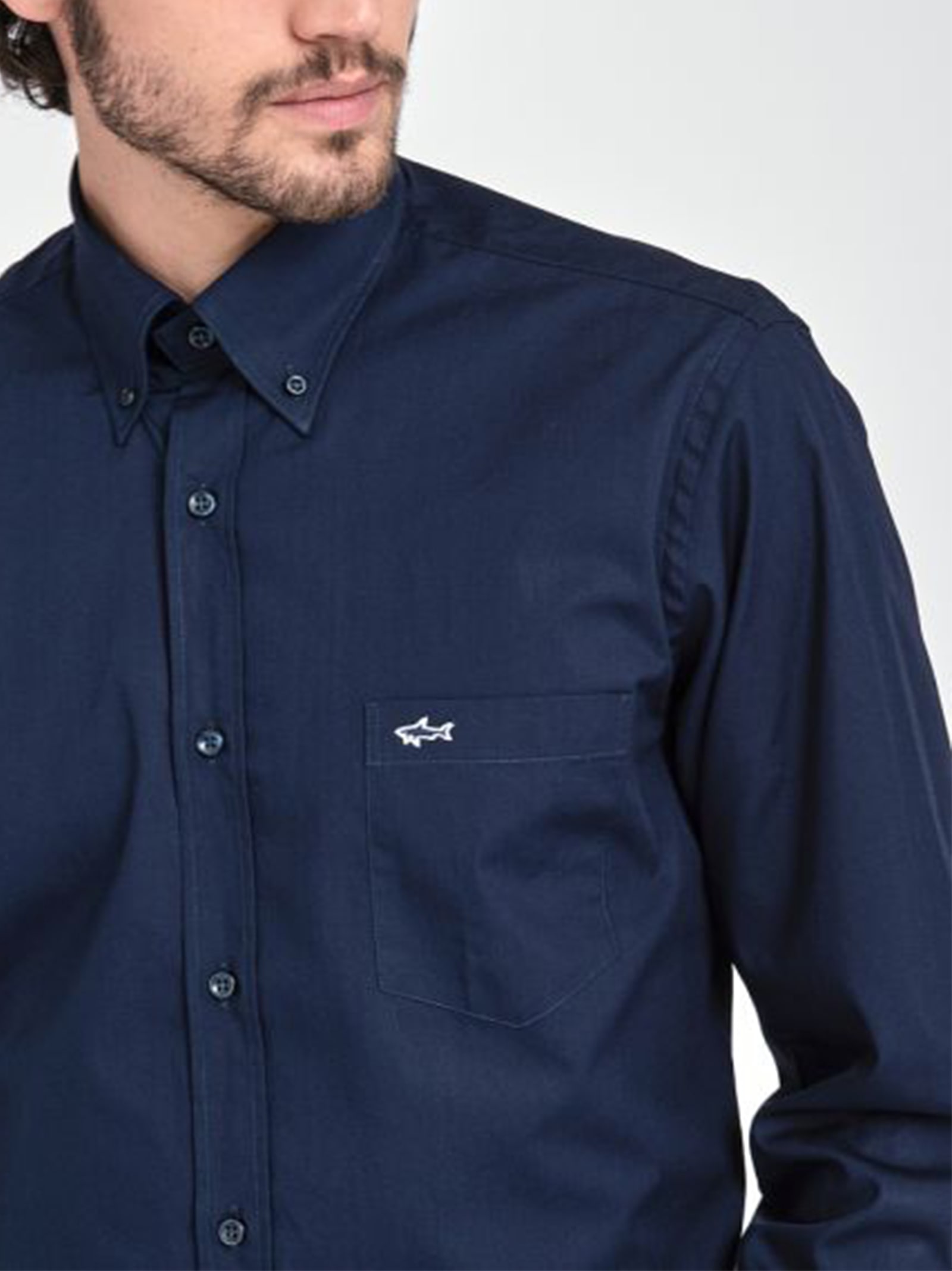 Paul&shark Cotton Poplin Shirt Paul&shark In Blue