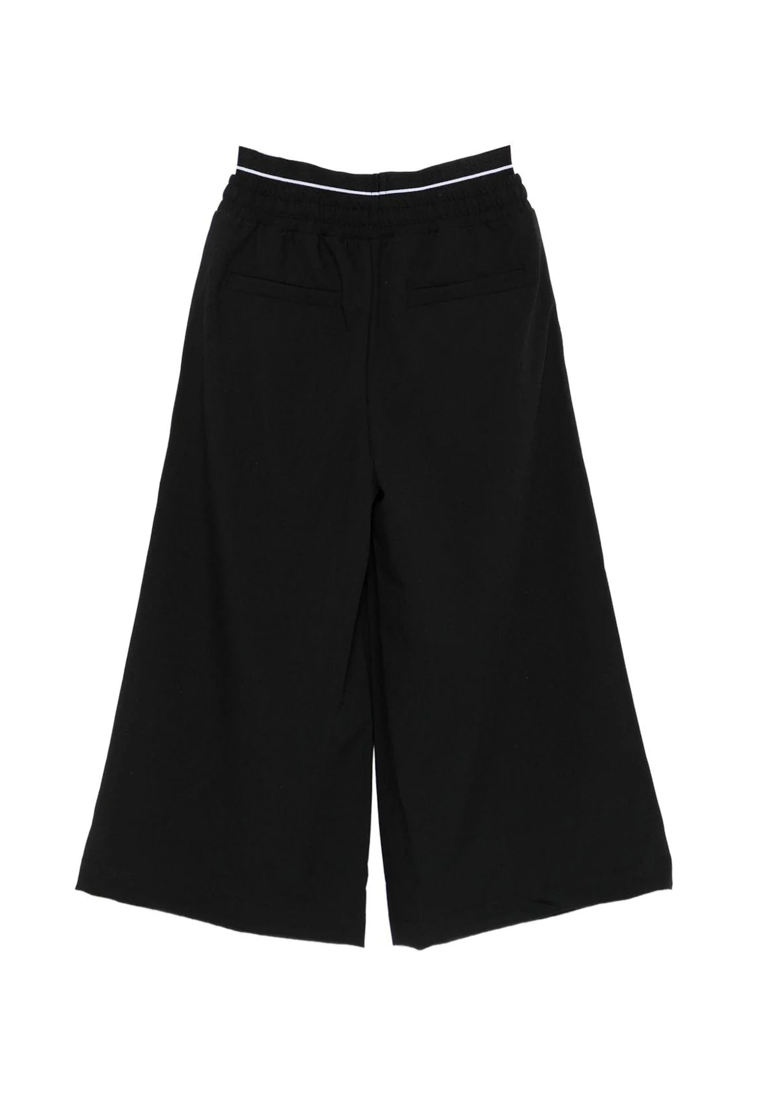 Msgm Black Trousers For Kids With Logo In Black