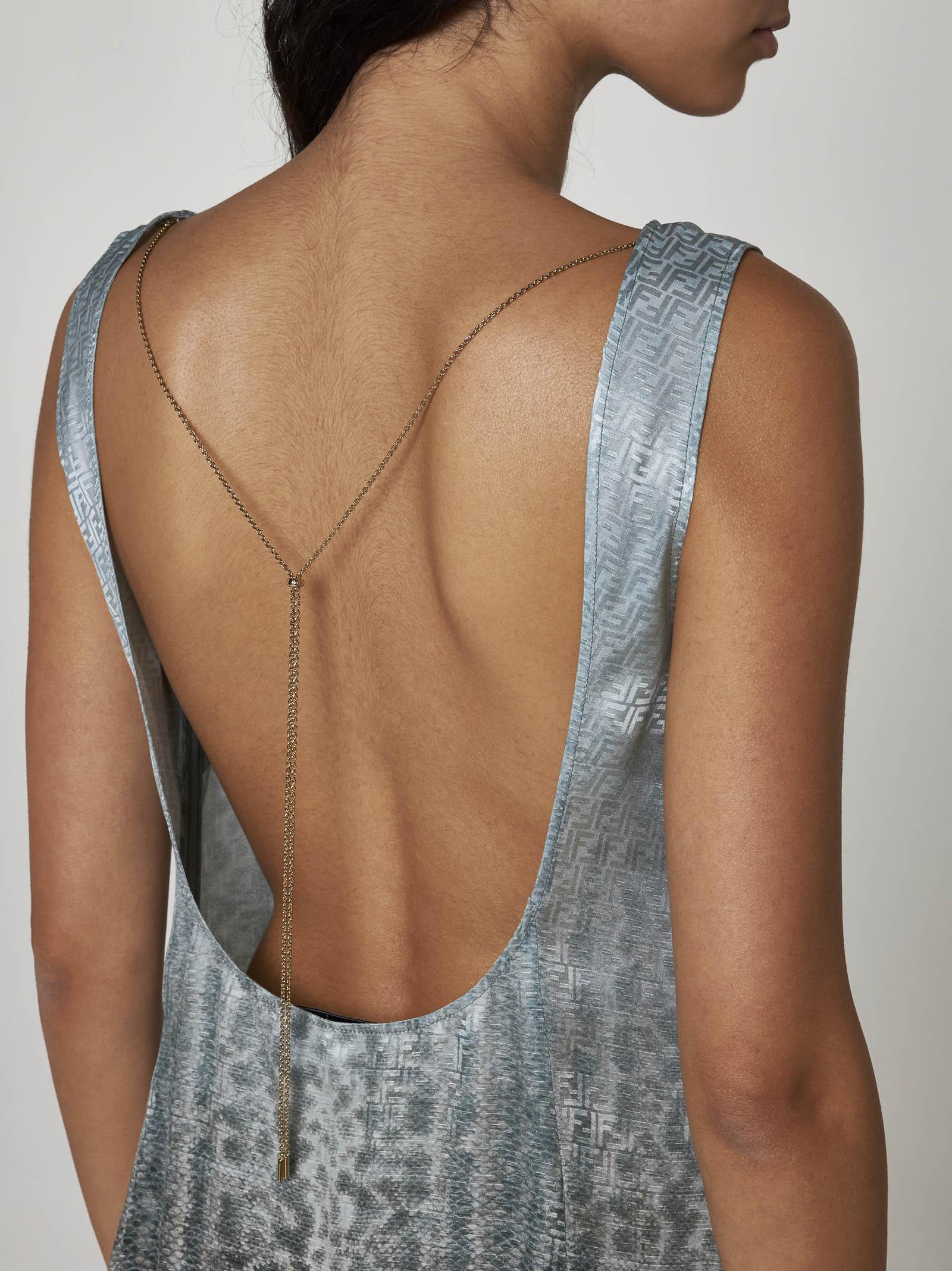 Shop Fendi Gradient Print Silk Long Dress In Clear Blue