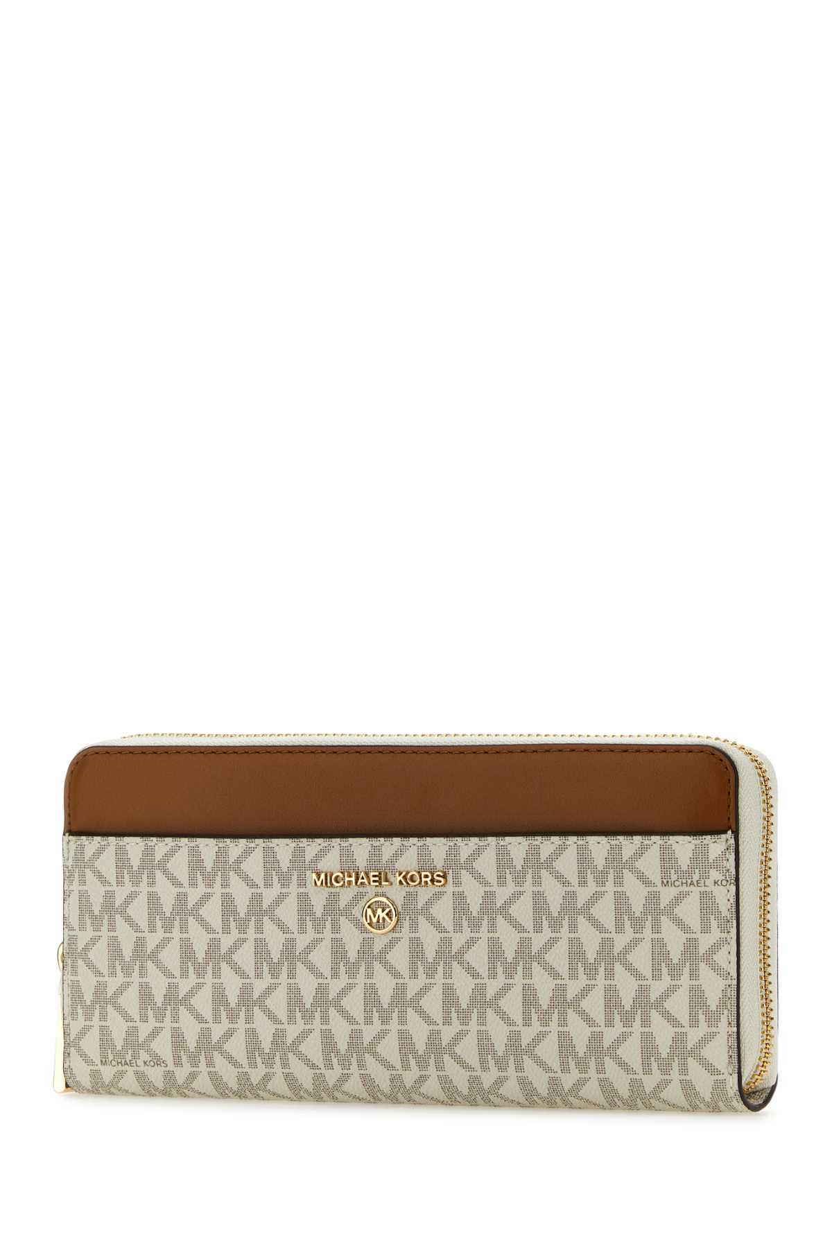 Michael Kors Printed Canvas Wallet In White
