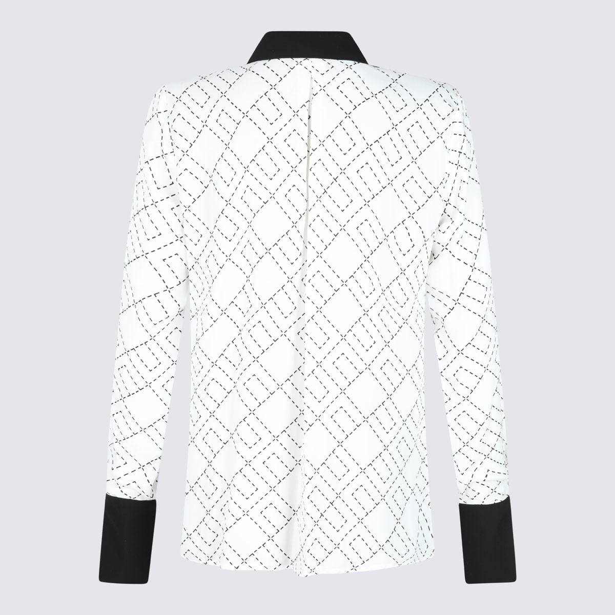 Elisabetta Franchi Casual Geometric Pattern Long Sleeve Top In Multi