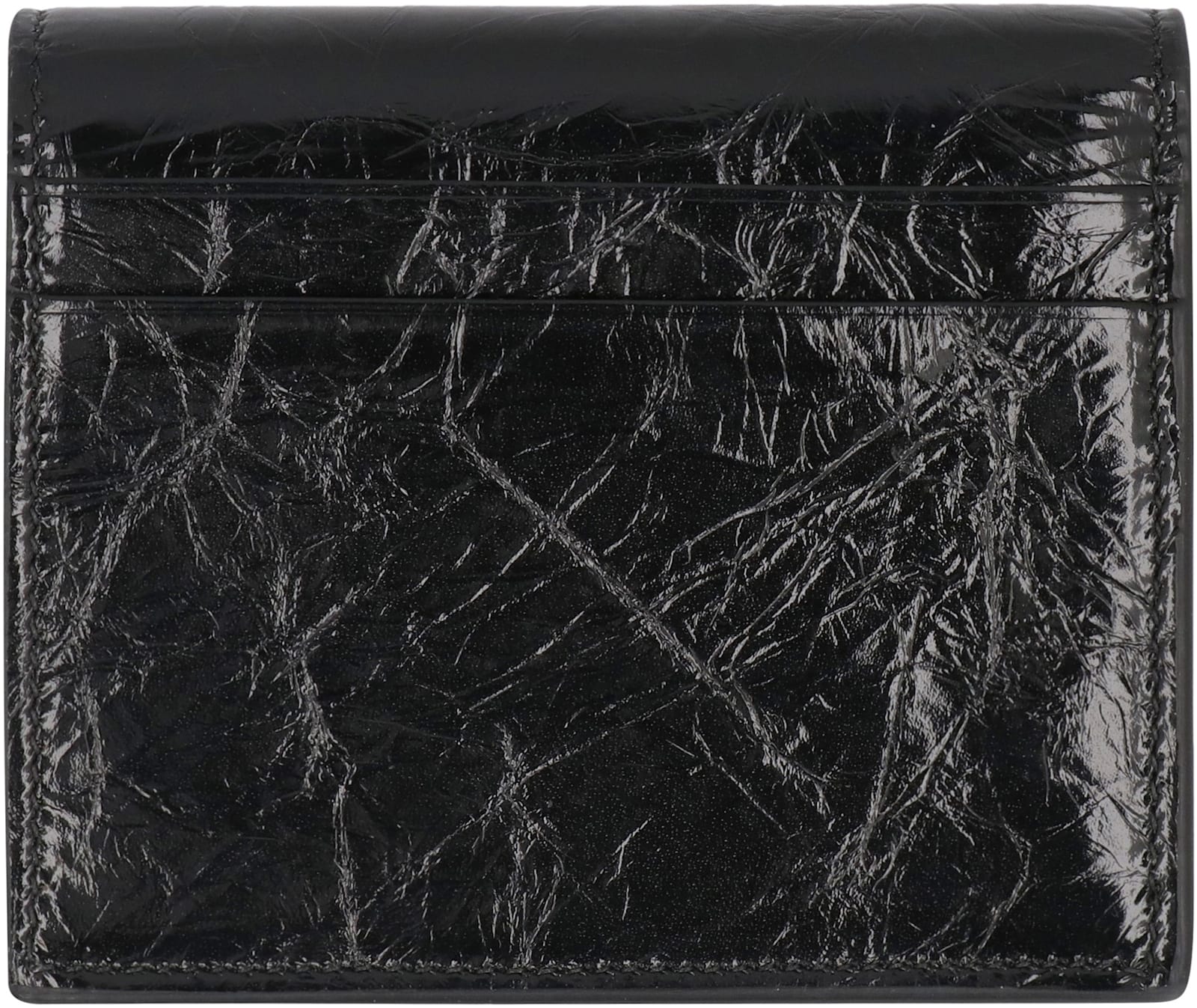 Shop Balenciaga Leather Wallet In Black