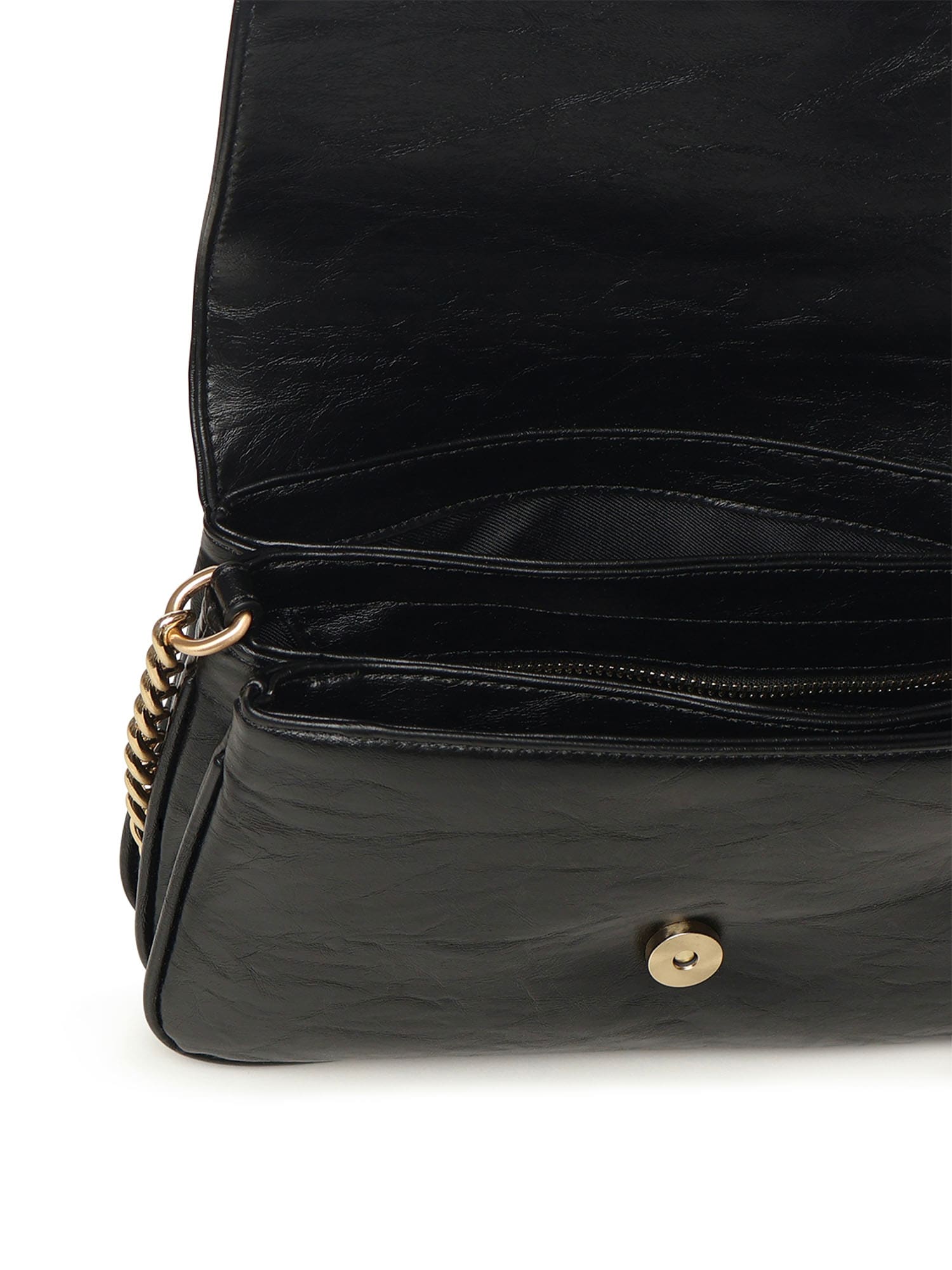 V73 Louise Logo-plaque Shoulder Bag In Black