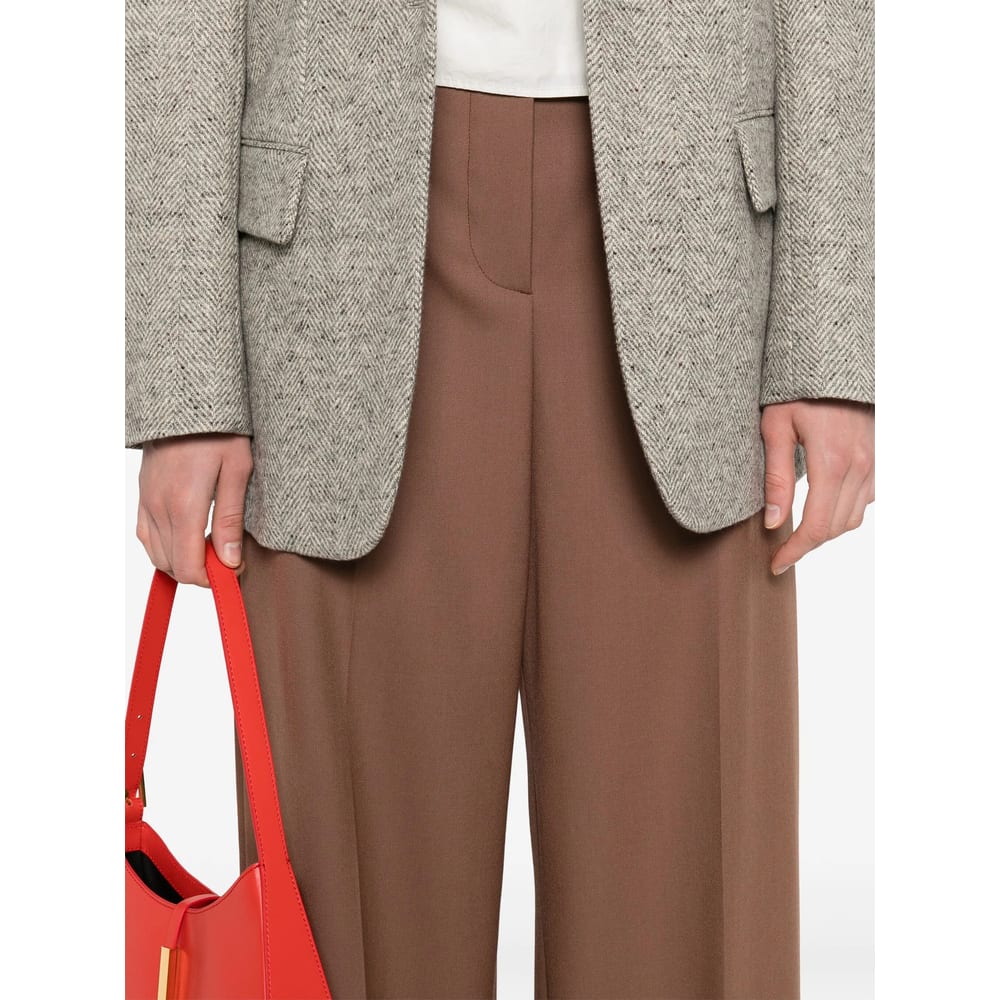 Stella Mccartney Canvas Tailoring Flared Trouser In Brown