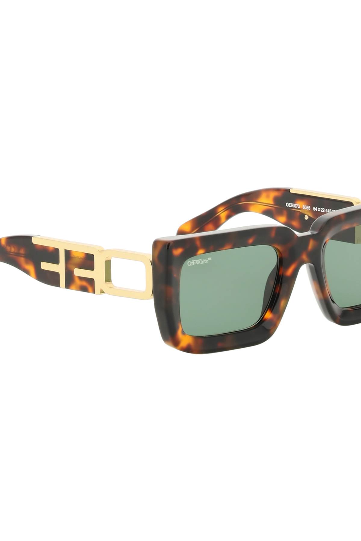 Off-white Boston Rectangular Frame Sunglasses In Havana Green (brown)