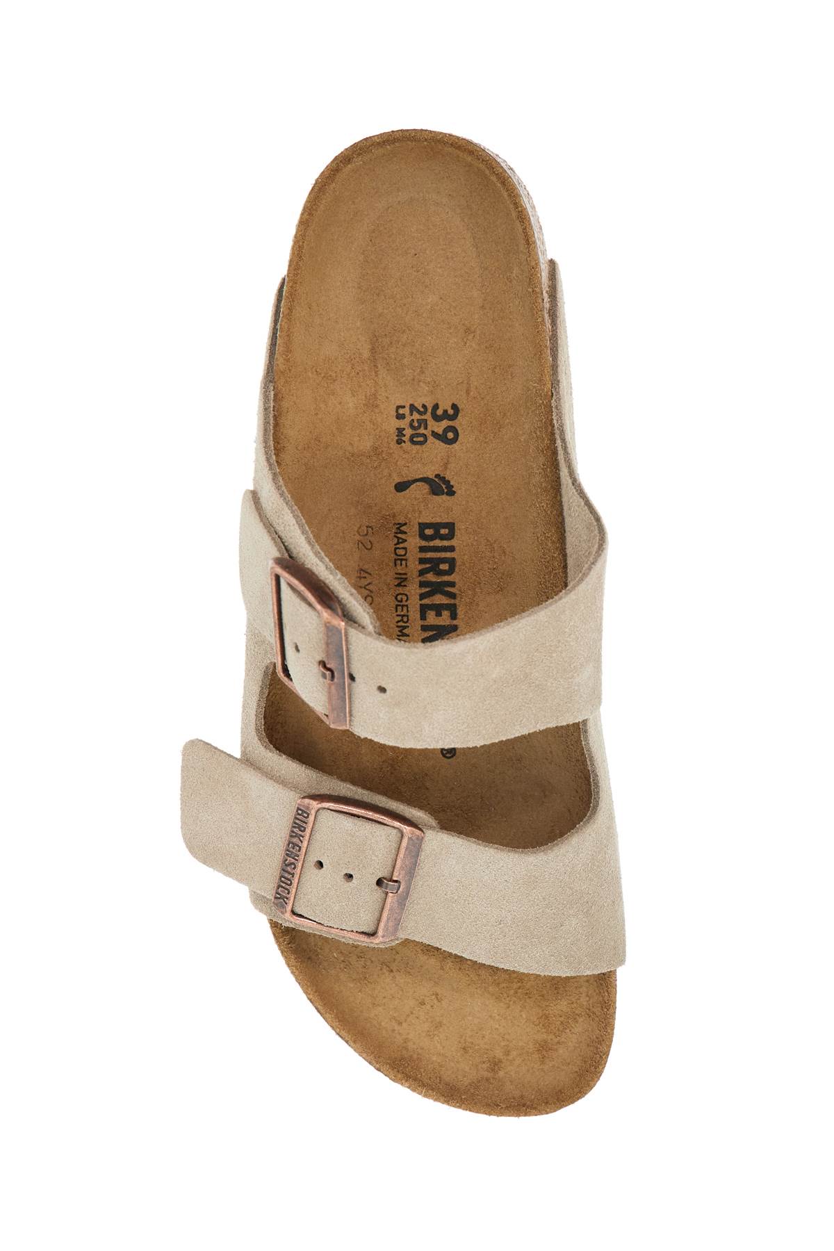 Shop Birkenstock Arizona Suede Sandals In Beige