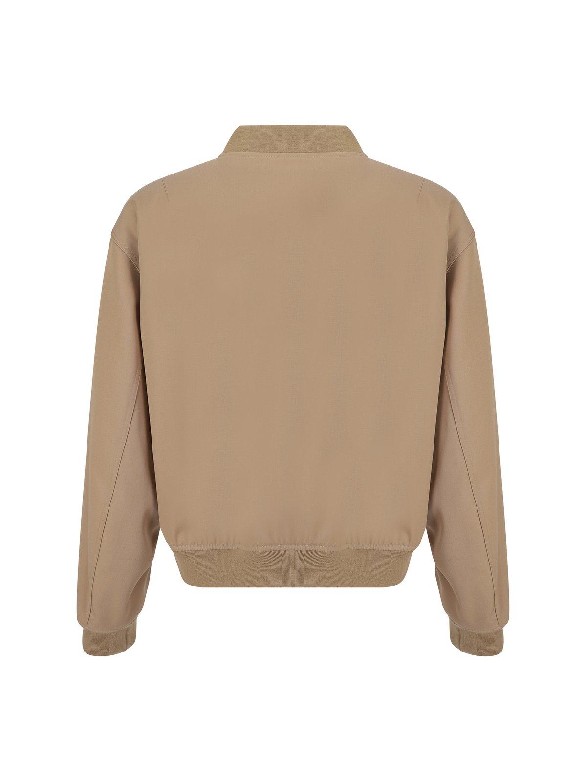 Shop Jil Sander Padded Bomber Jacket In Cammello