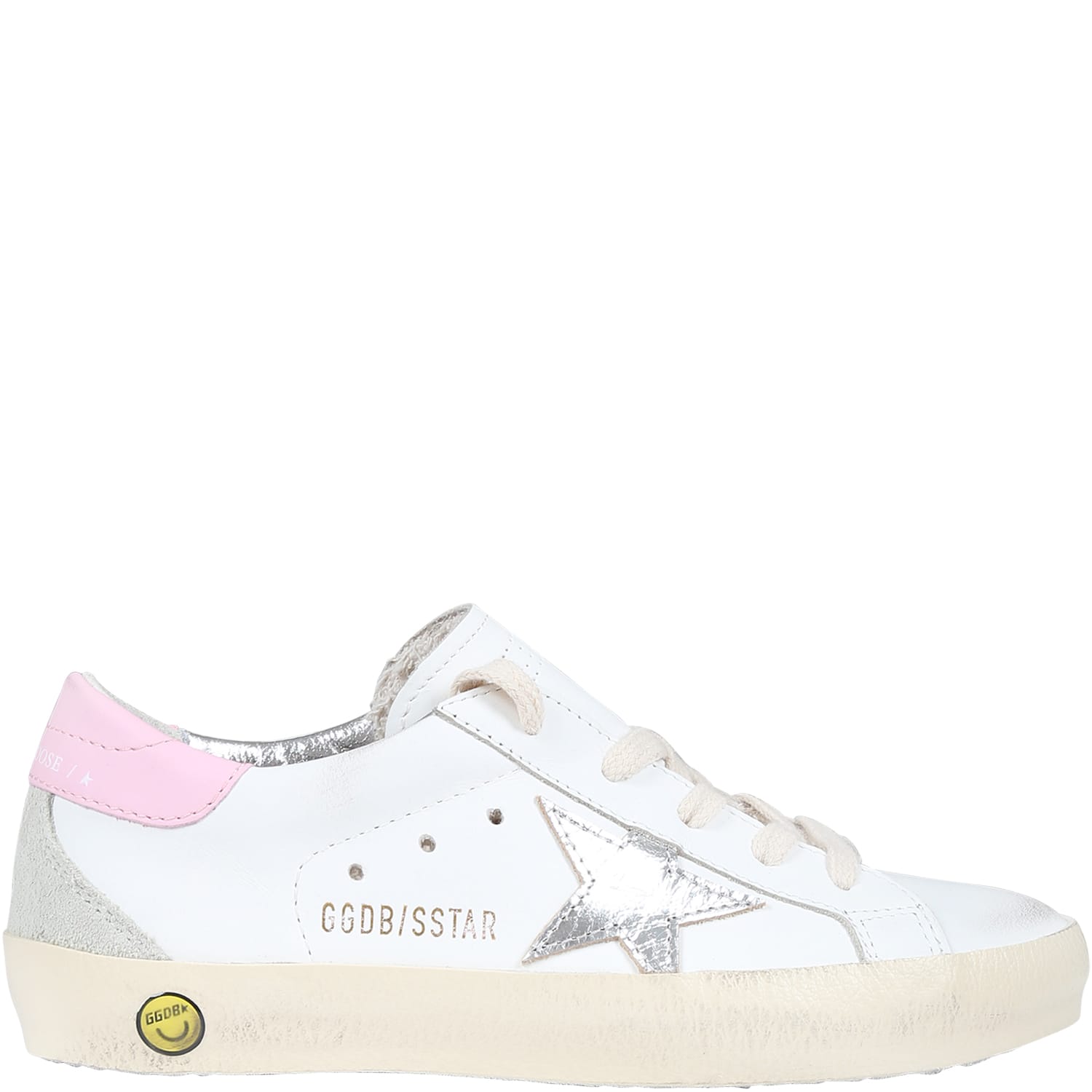 Golden Goose Kids' White Sneakers For Girl With Logo