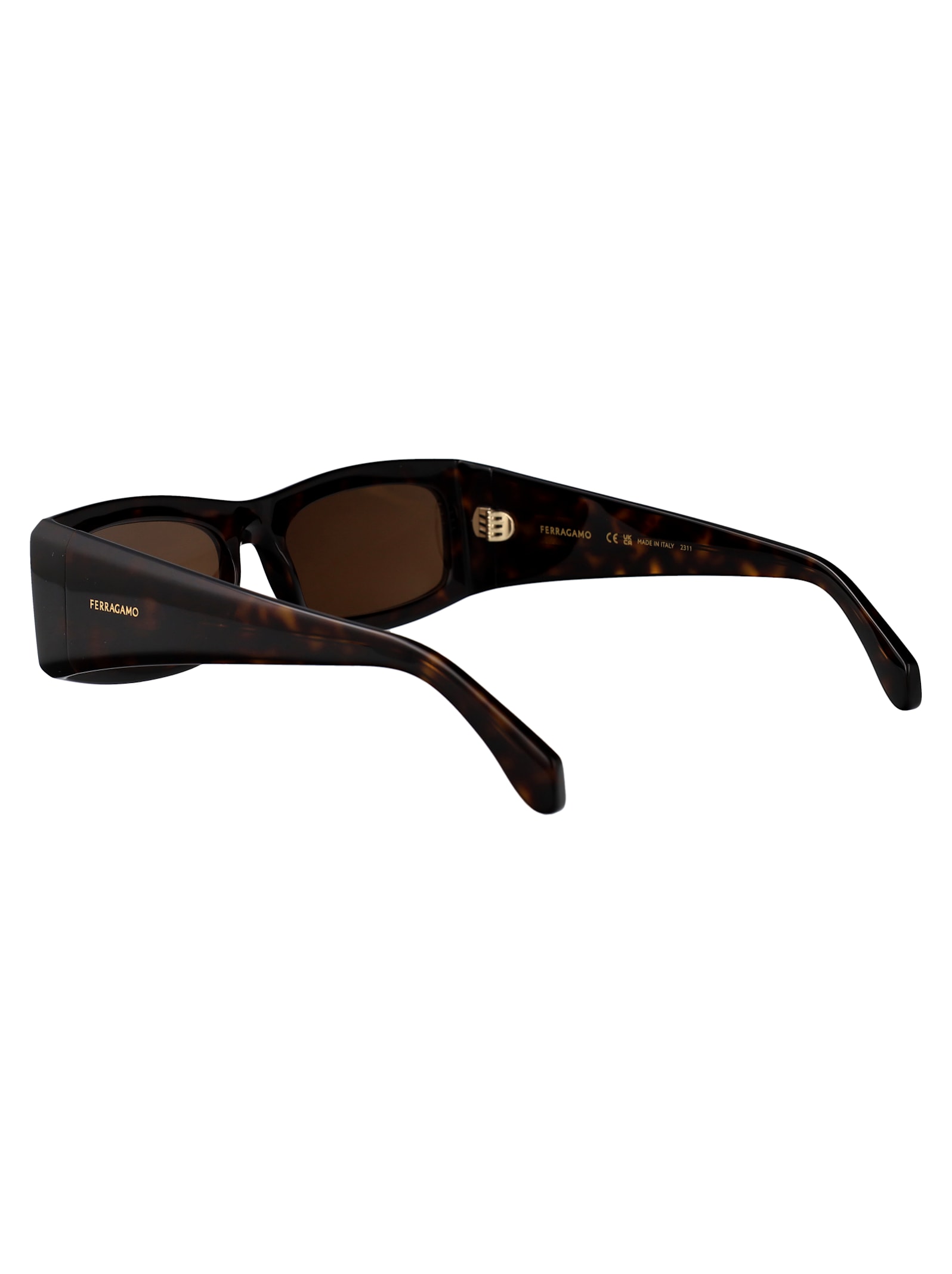 Ferragamo Rectangle-frame Sunglasses In Brown