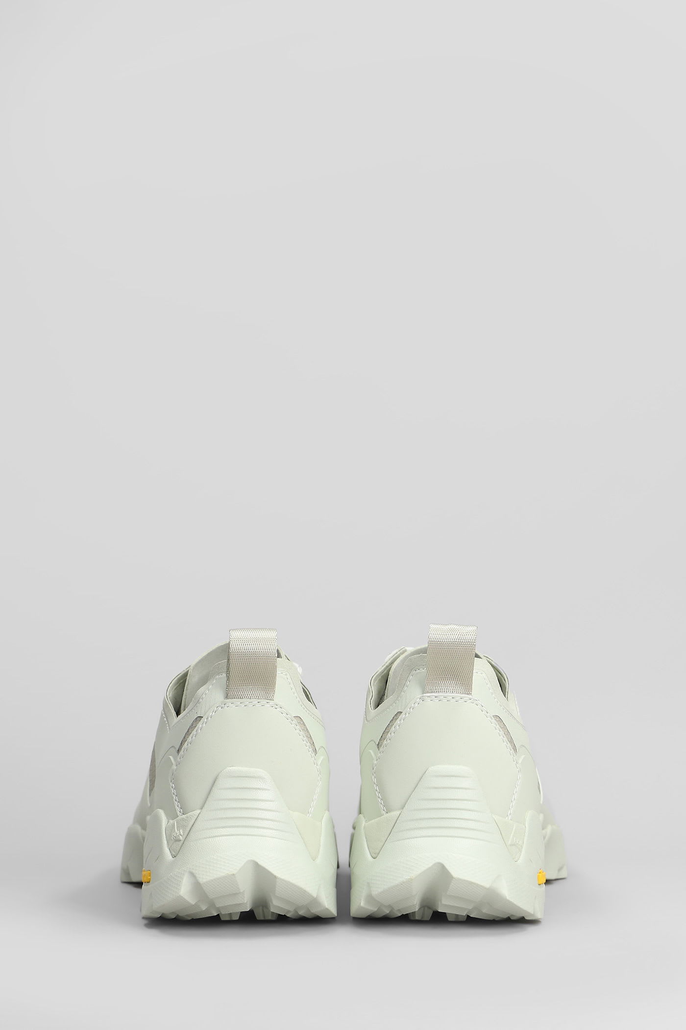 Roa Leather Detail Round Toe Sneakers In White