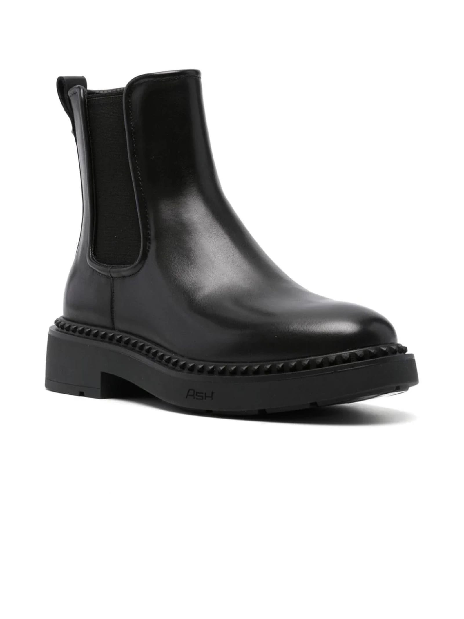 Shop Ash Black Calf Leather Madison Ankle Boots