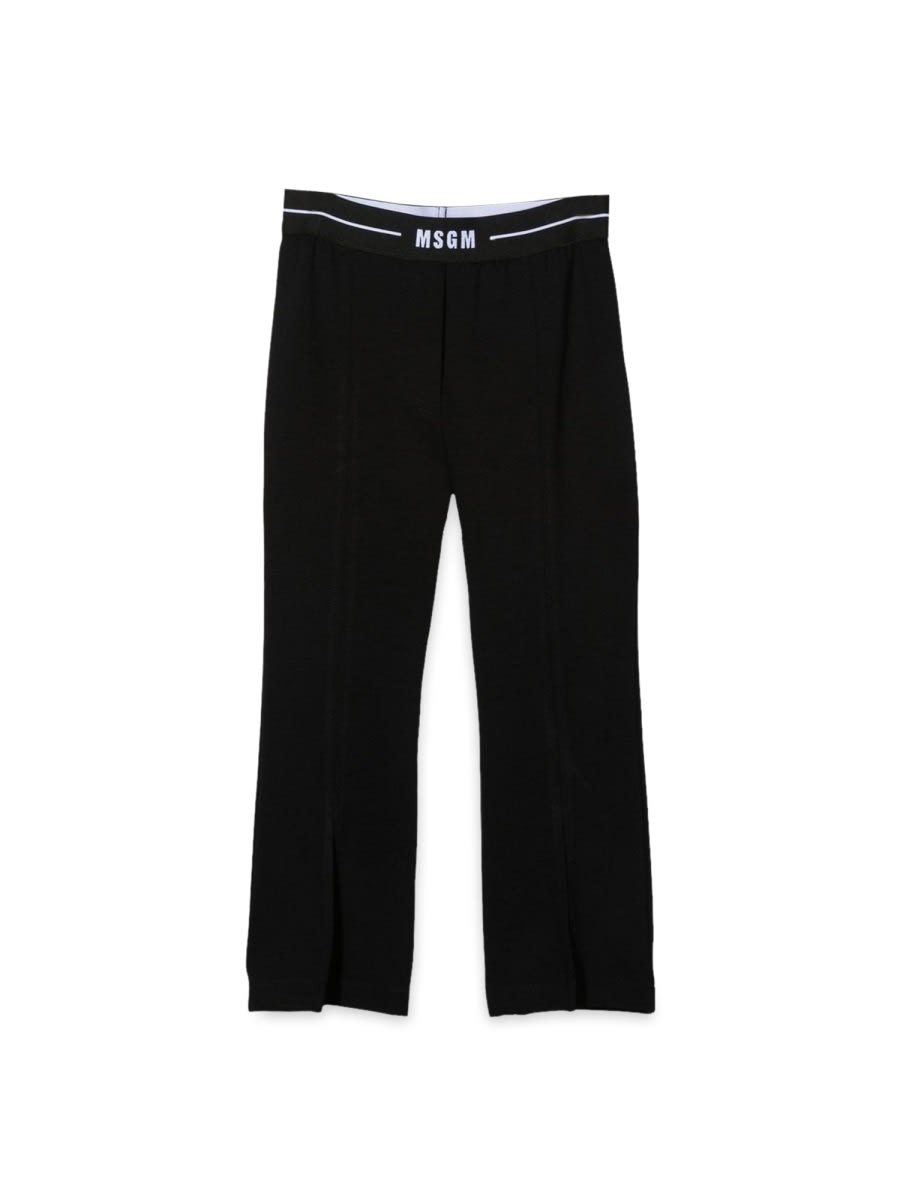 Msgm Kids' Milan Stitch Pants In Black