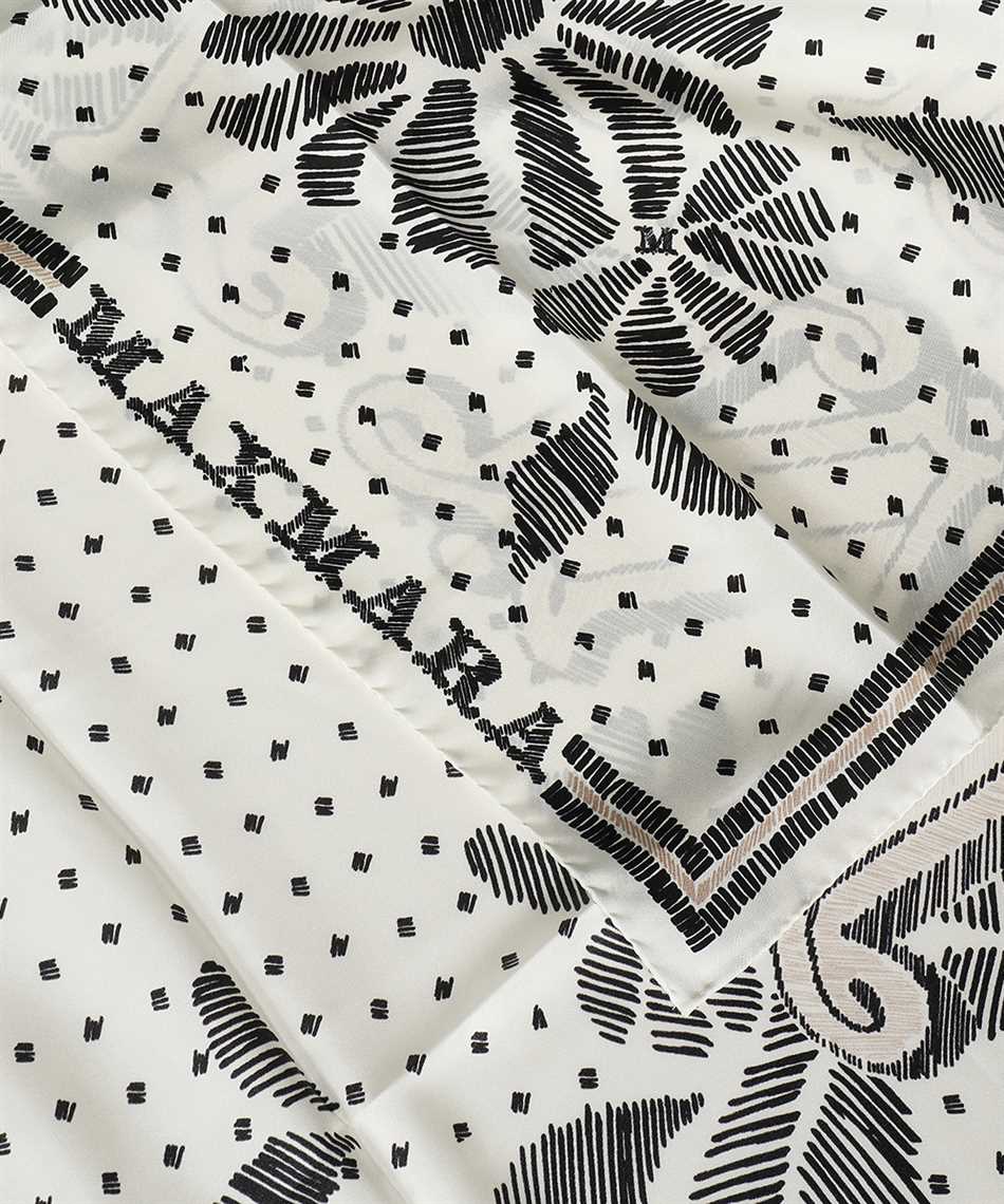 Max Mara Printed Silk Scarf In White