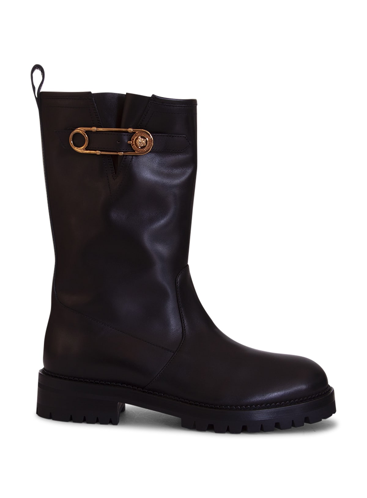 Versace Safety Pin Mid-calf Boots