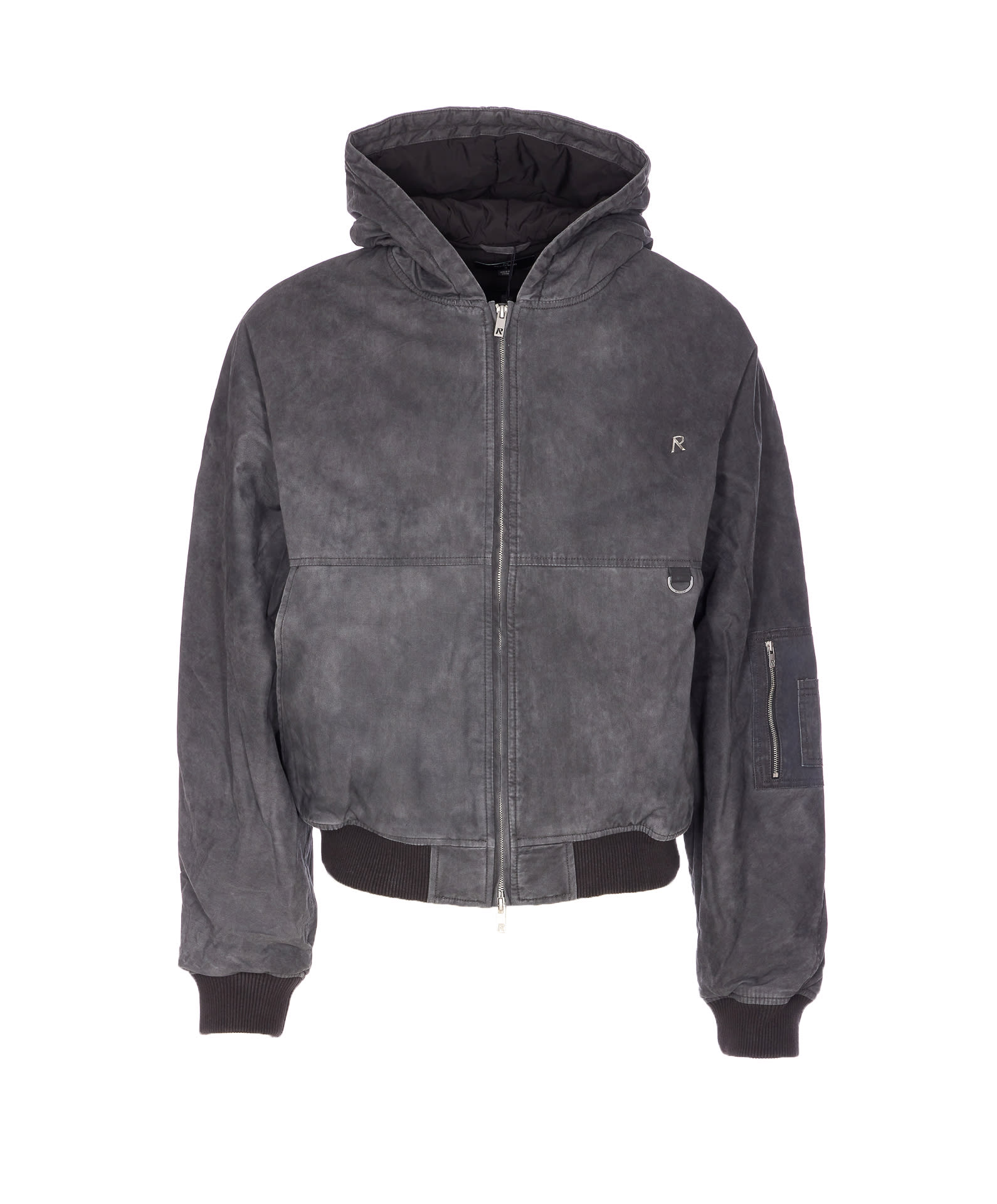 Represent Hooded Bomber Washed In Black