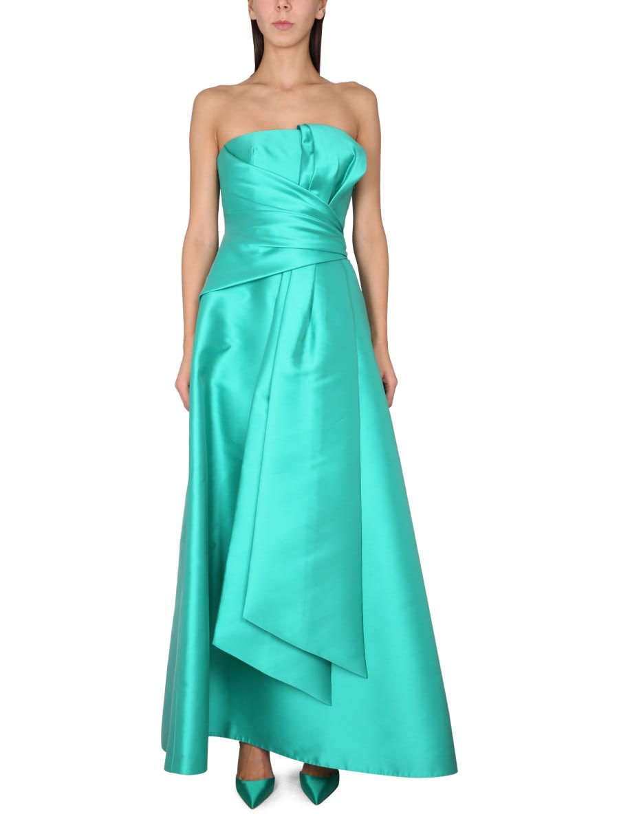ALBERTA FERRETTI MIKADO BUSTIER DRESS