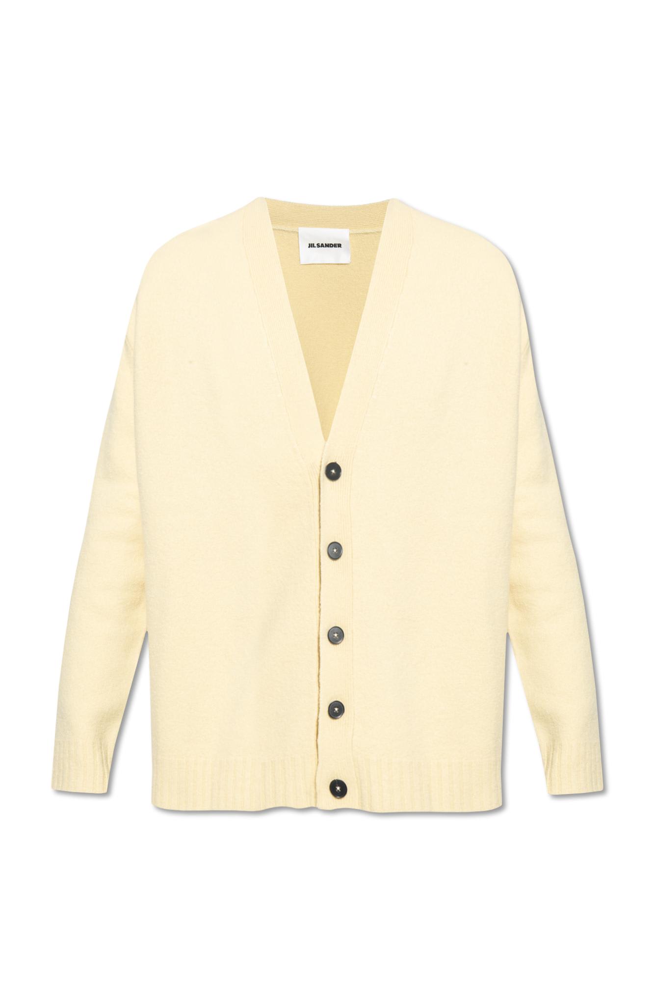 Shop Jil Sander Wool Cardigan In Yellow