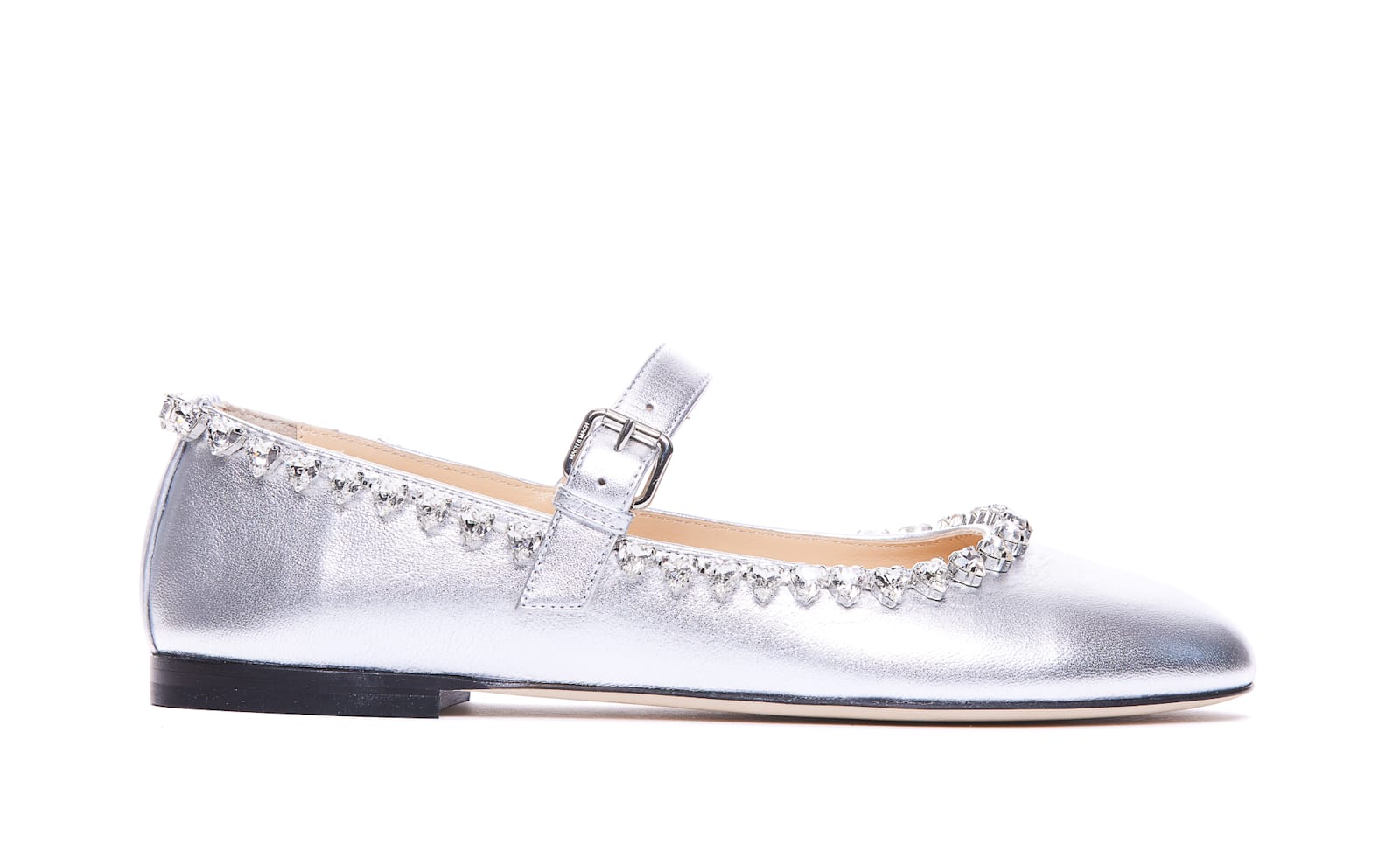 Shop Mach &amp; Mach Audrey Ballets In Silver