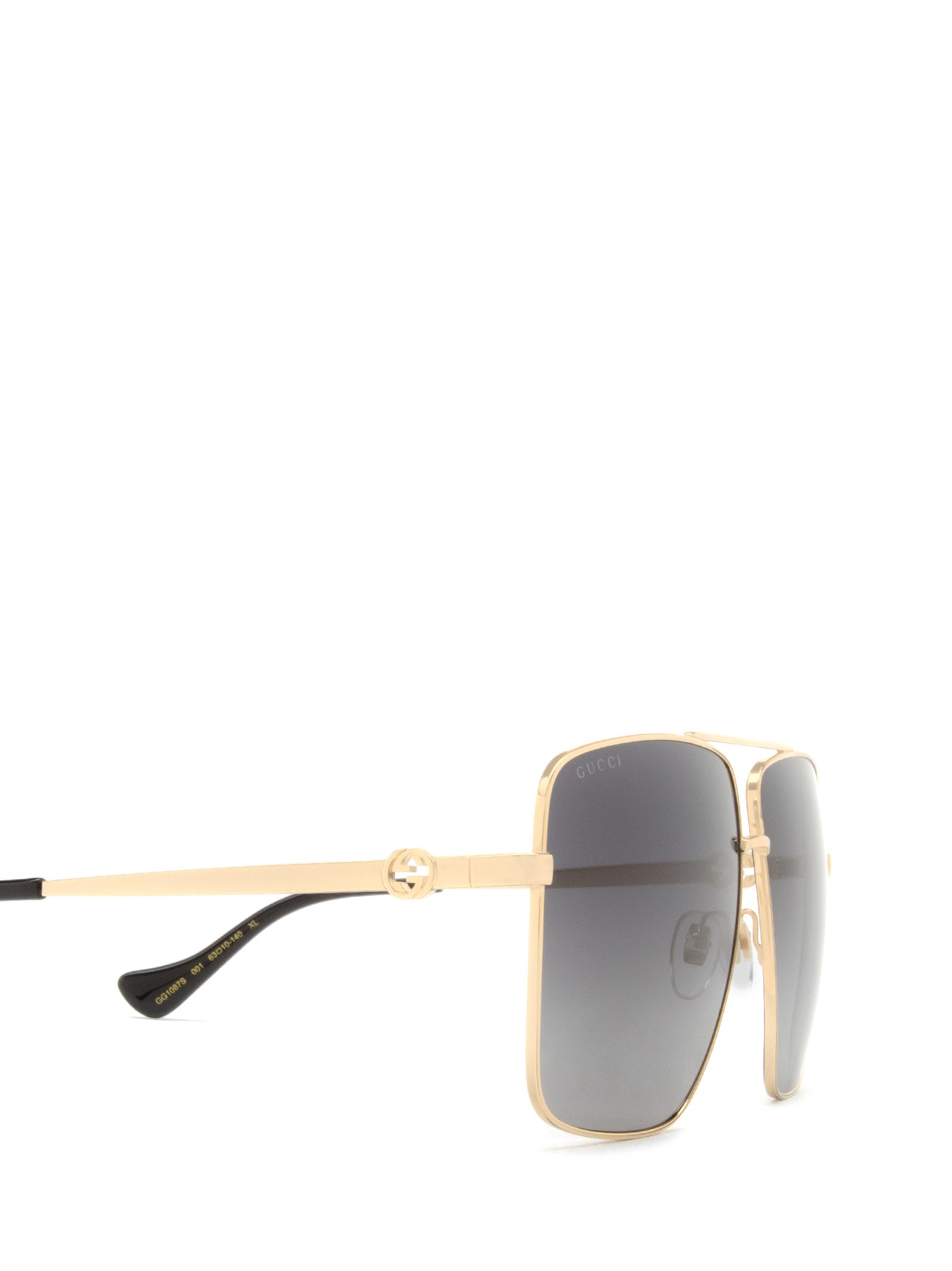 Shop Gucci Gg1087s Gold Sunglasses