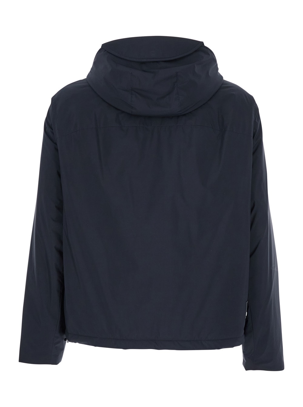 Emporio Armani Blue Down Jacket With Hood And Front Zip Closure In Tech Fabric Man In Blue