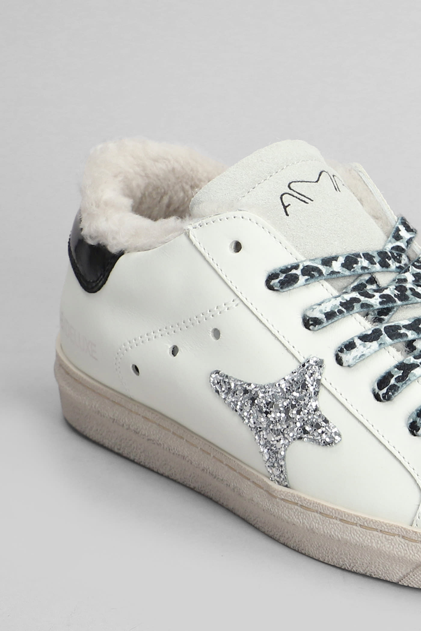 Shop Ama Brand Sneakers In White Suede And Leather