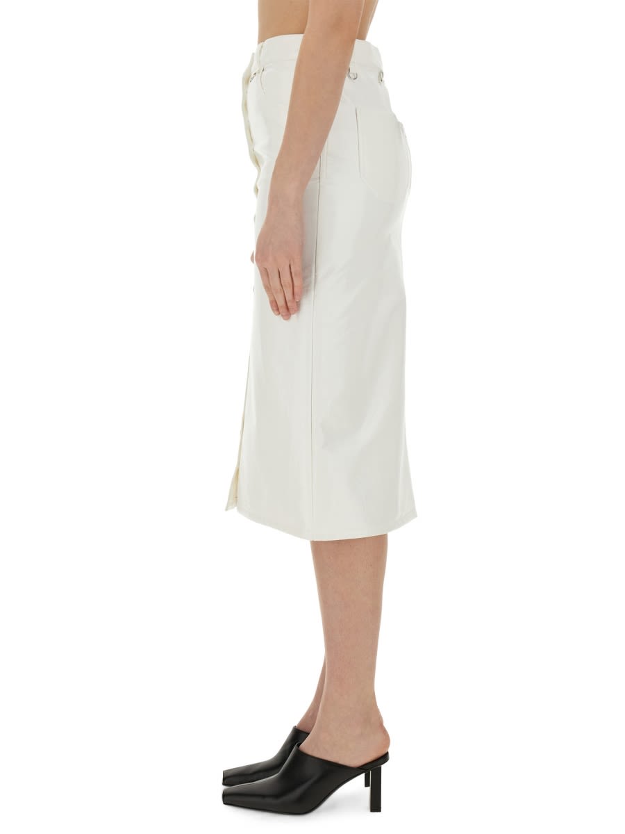 Shop Courrèges Skirt With Buttons In White