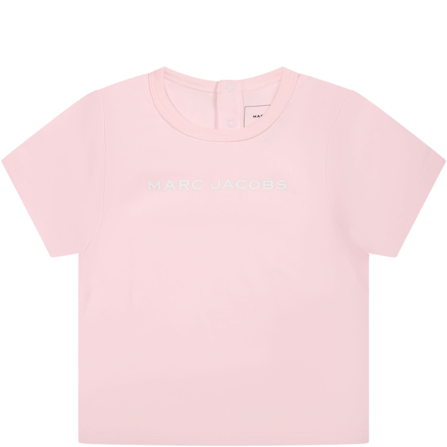Shop Little Marc Jacobs Pink Suit For Baby Girl With Logo
