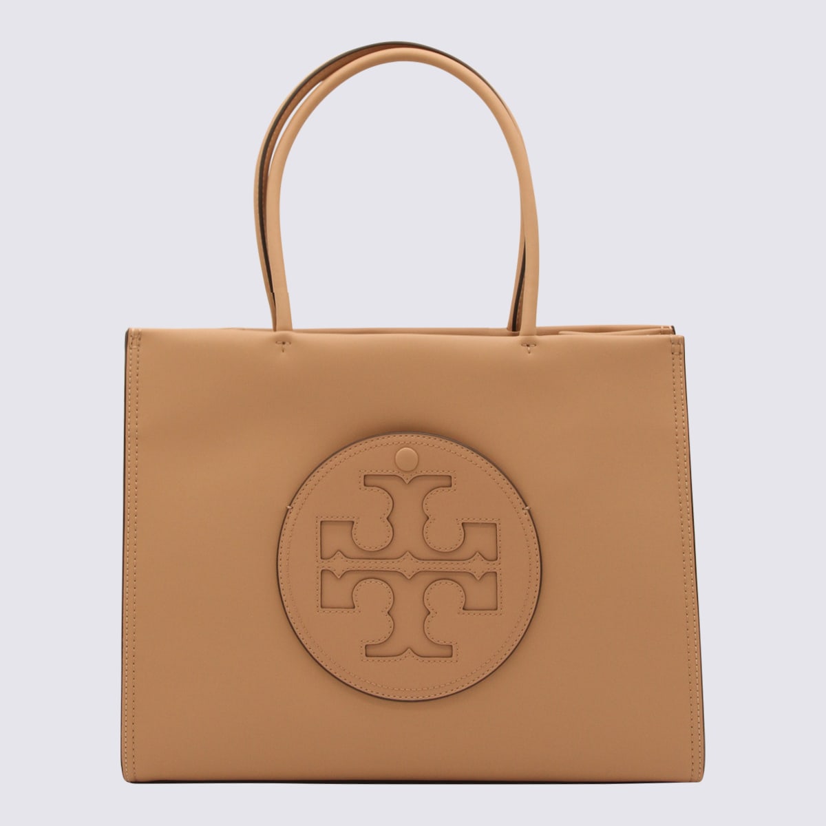 Shop Tory Burch Wickerwork Faux Leather Ella Bio Small Tote Bag In Light Sand