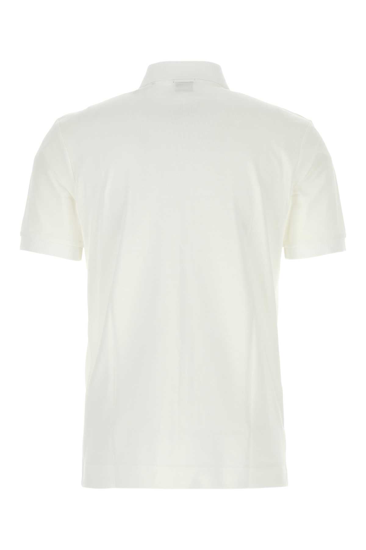 Shop Hugo Boss White Piquet Polo Shirt