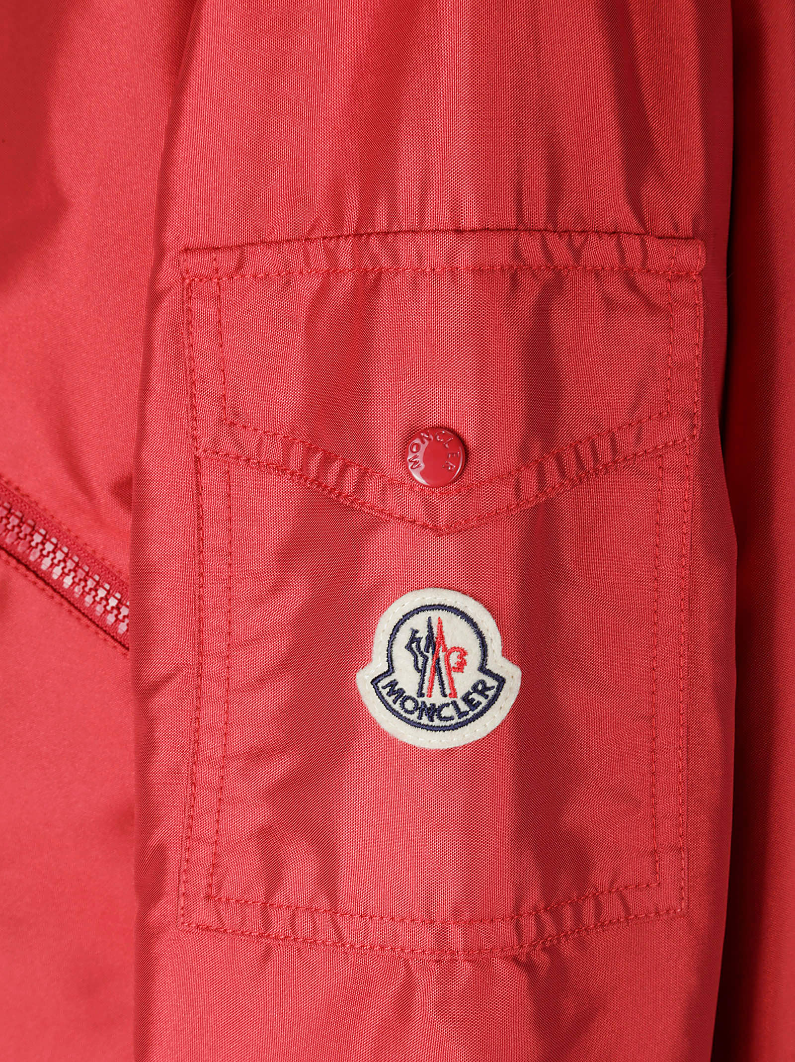 Shop Moncler Hemar Short Parka In Red