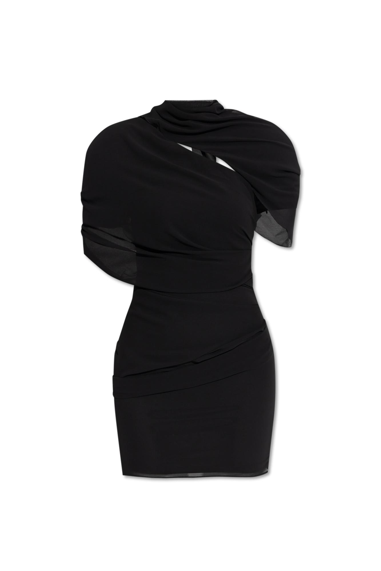 Jacquemus The Castagna Draped Mini Dress In Black