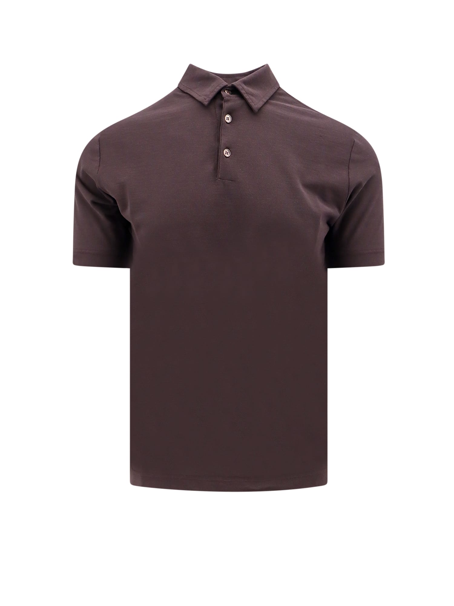 Shop Zanone Polo Shirt In Brown