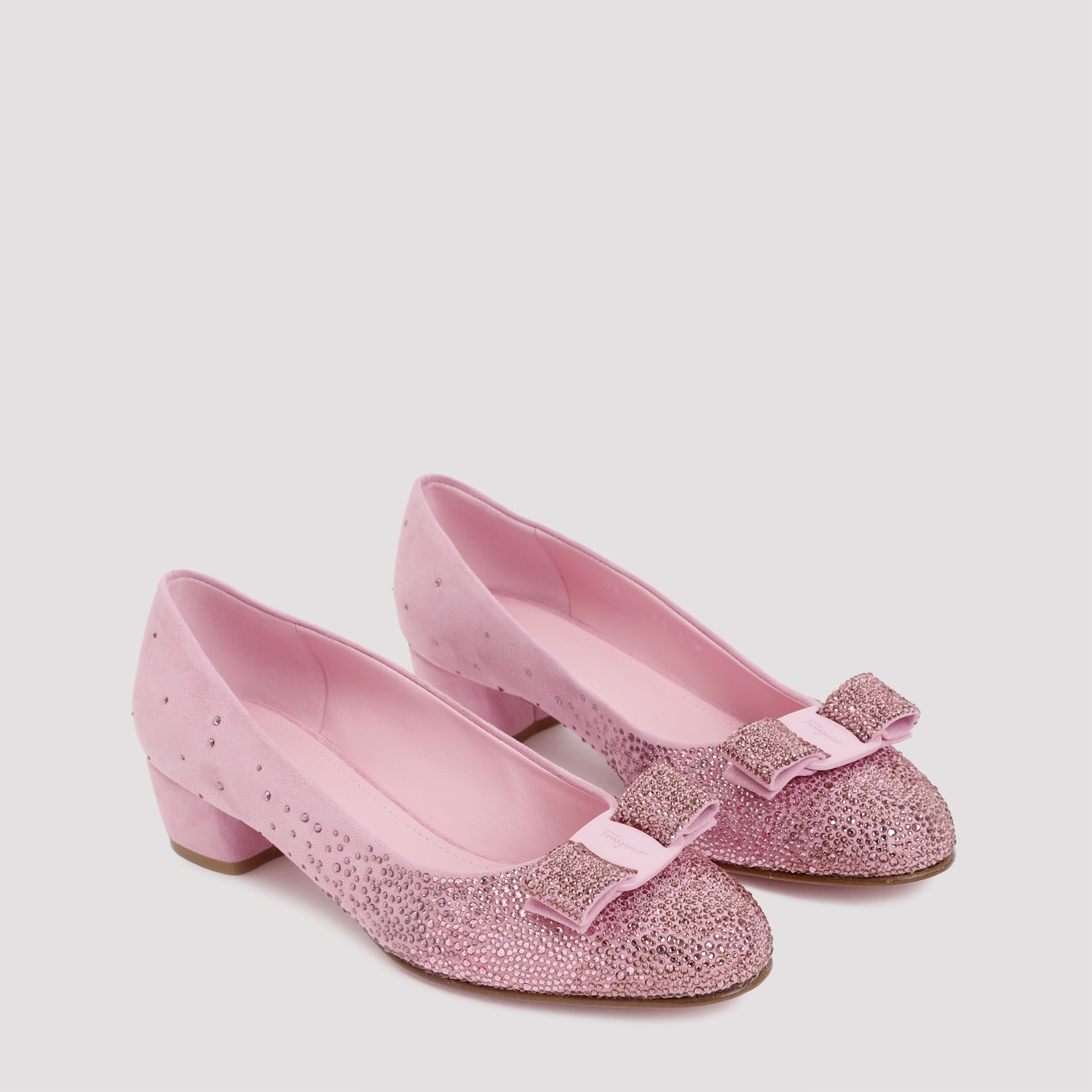 Shop Ferragamo Leather Vara Ballerinas In Bubblegum