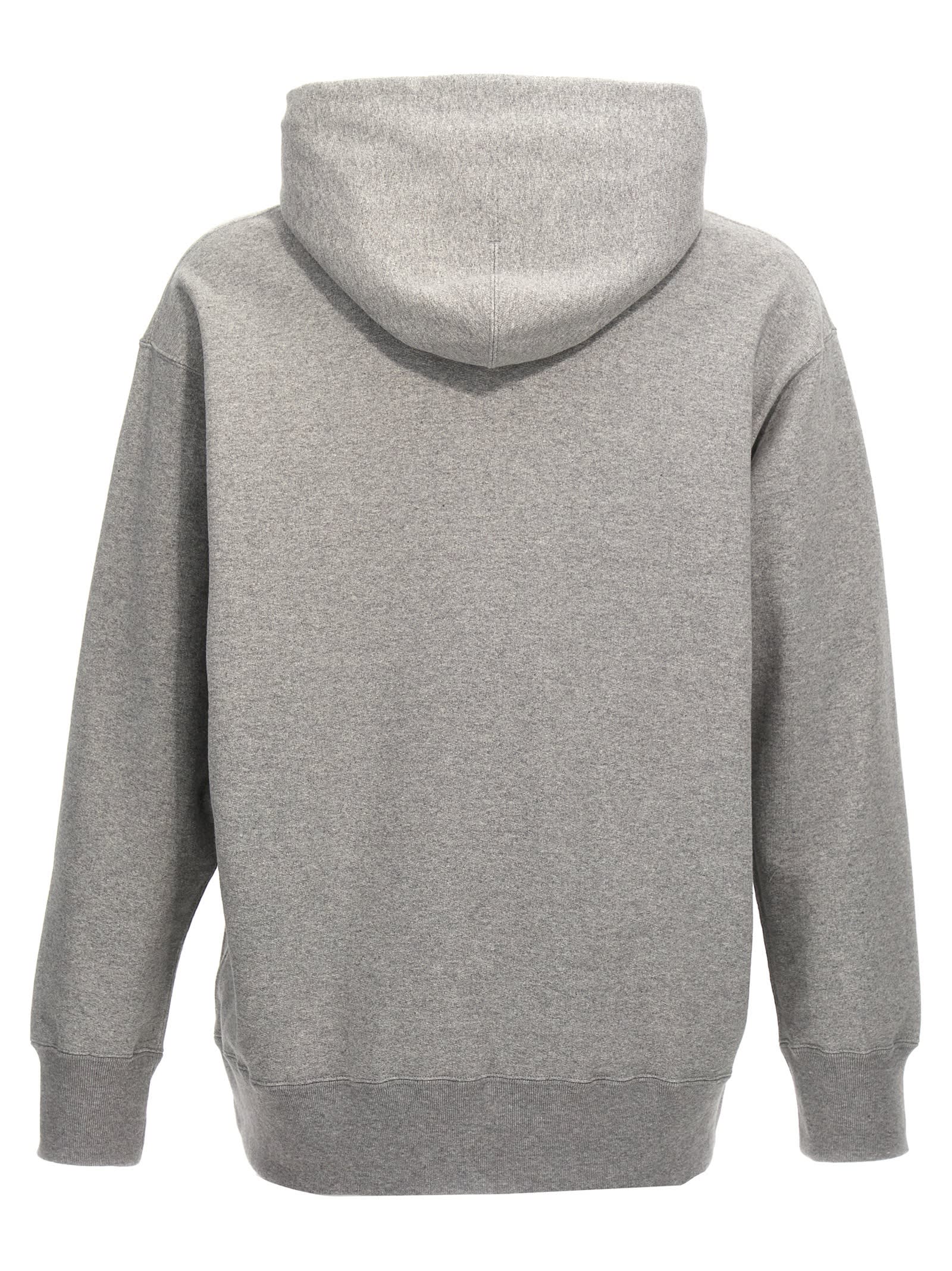 Shop Comme Des Garçons Homme Deux Logo Print Hoodie In Gray