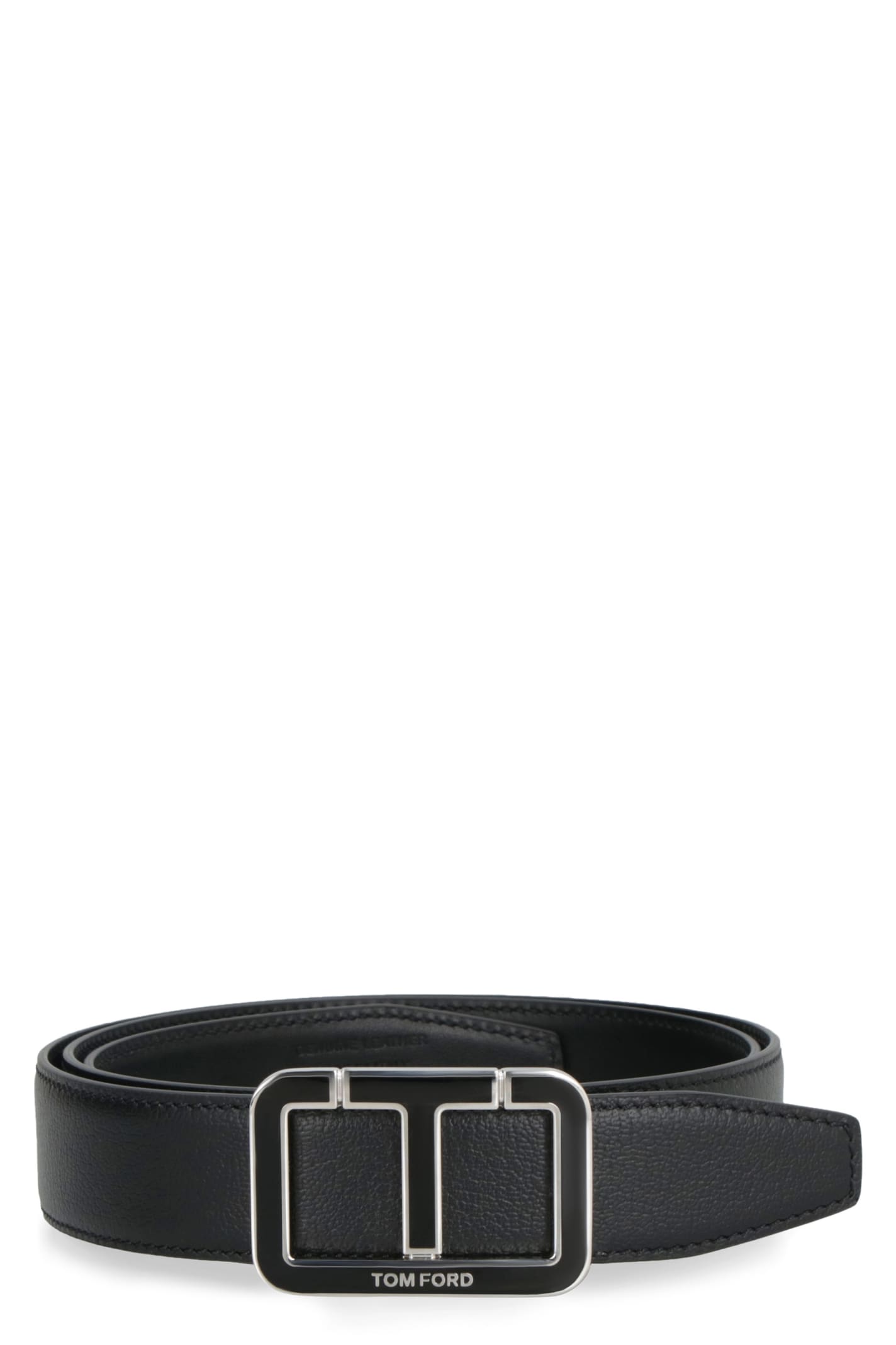 TOM FORD CALF LEATHER BELT WITH BUCKLE