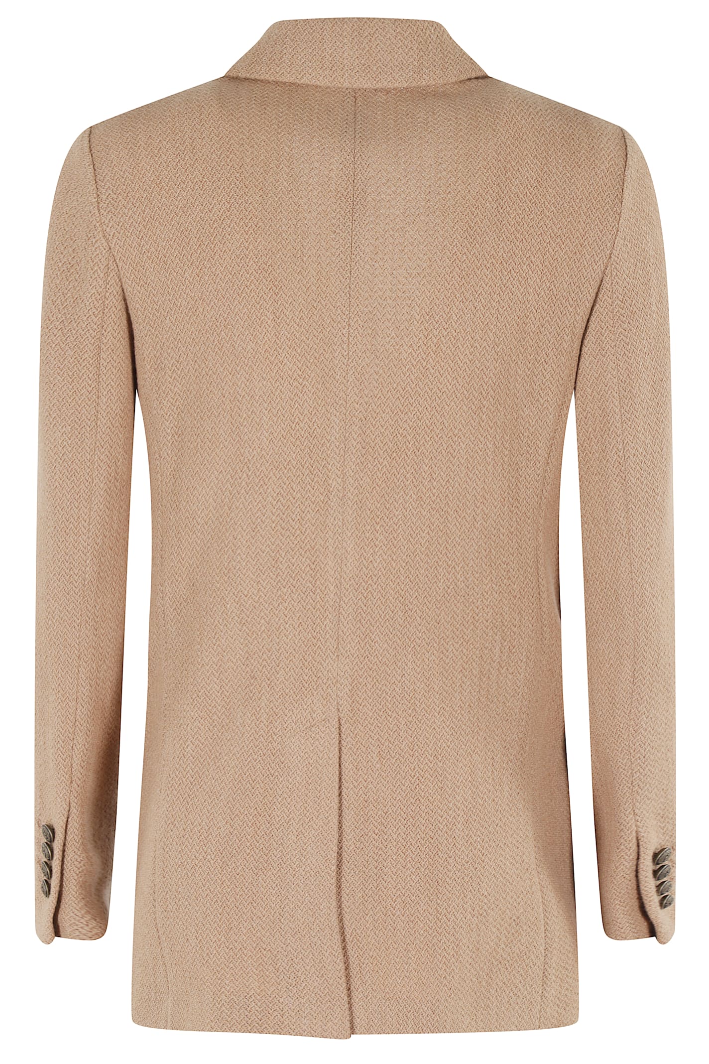 Circolo 1901 Double-breasted Wool Knit Blazer In Brown