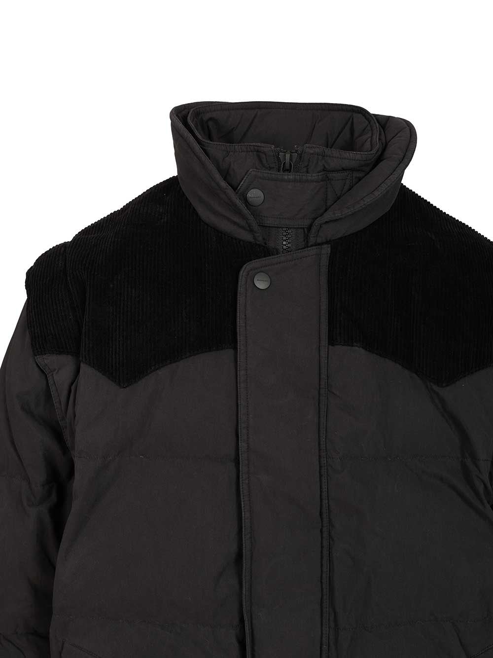 Isabel Marant Marant Dawson Short Puffer Jacket In Cotton And Velvet In Black