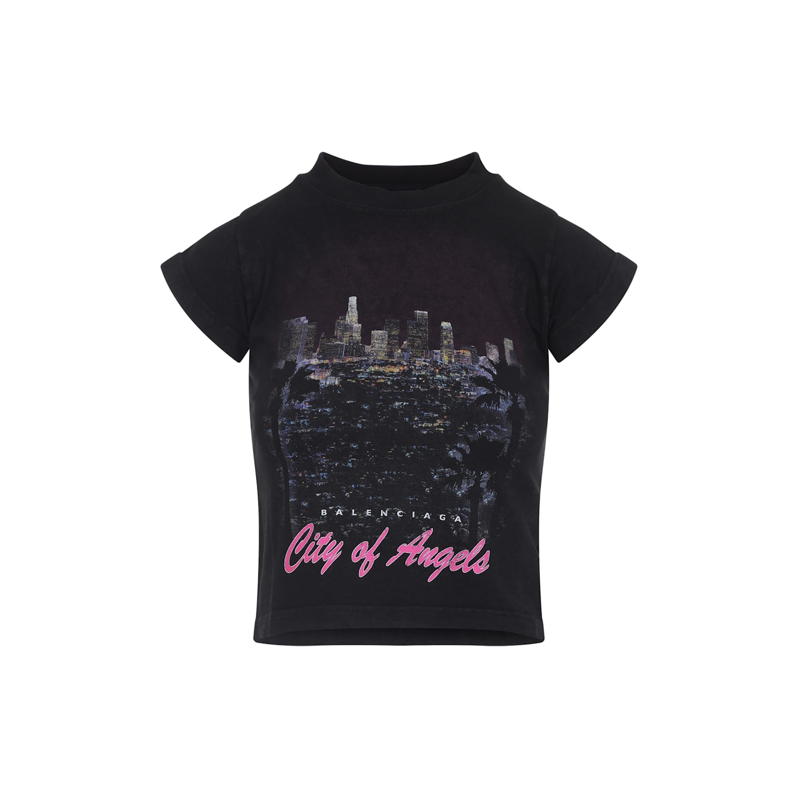 Balenciaga City Of Angels Graphic-print T-shirt In Black